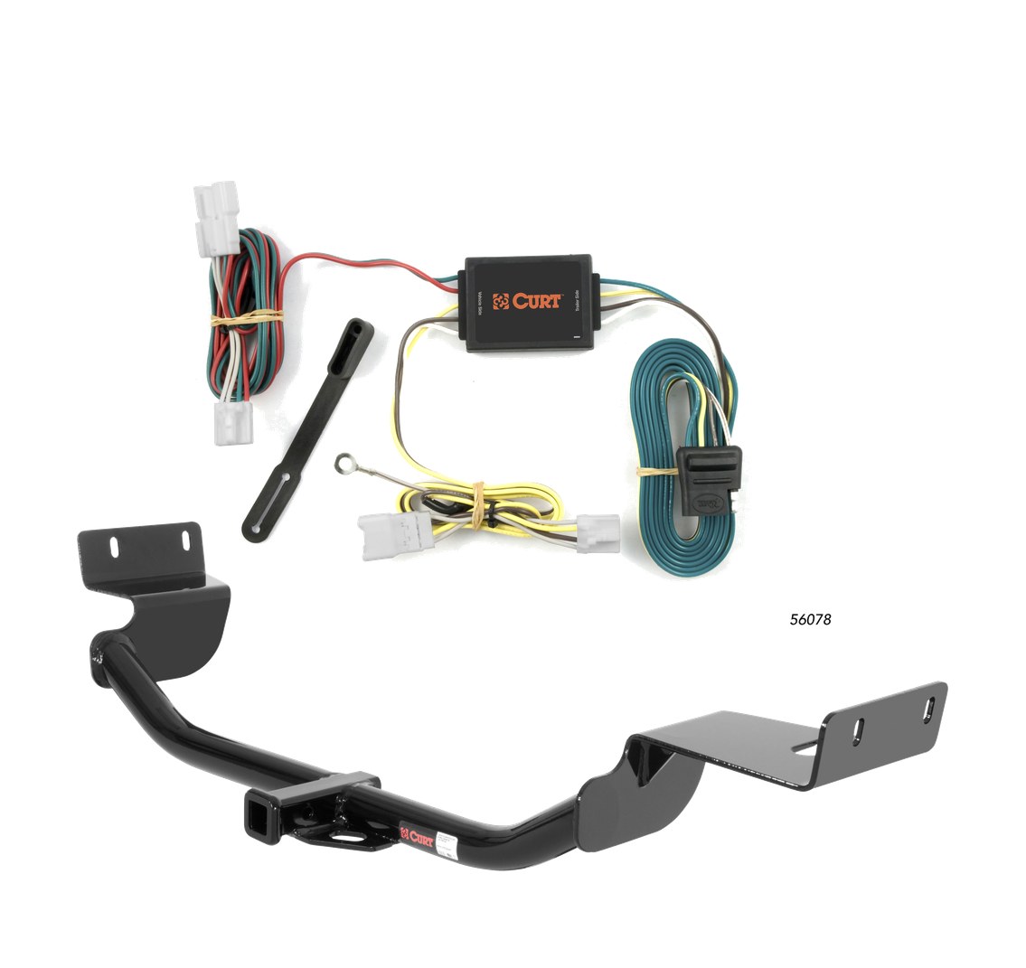 2010 - 2013 Kia Forte Sedan Curt 1-1/4", Class 1 Trailer Tow Hitch + 4-flat Wiring Kit 11434 thumbnail 0