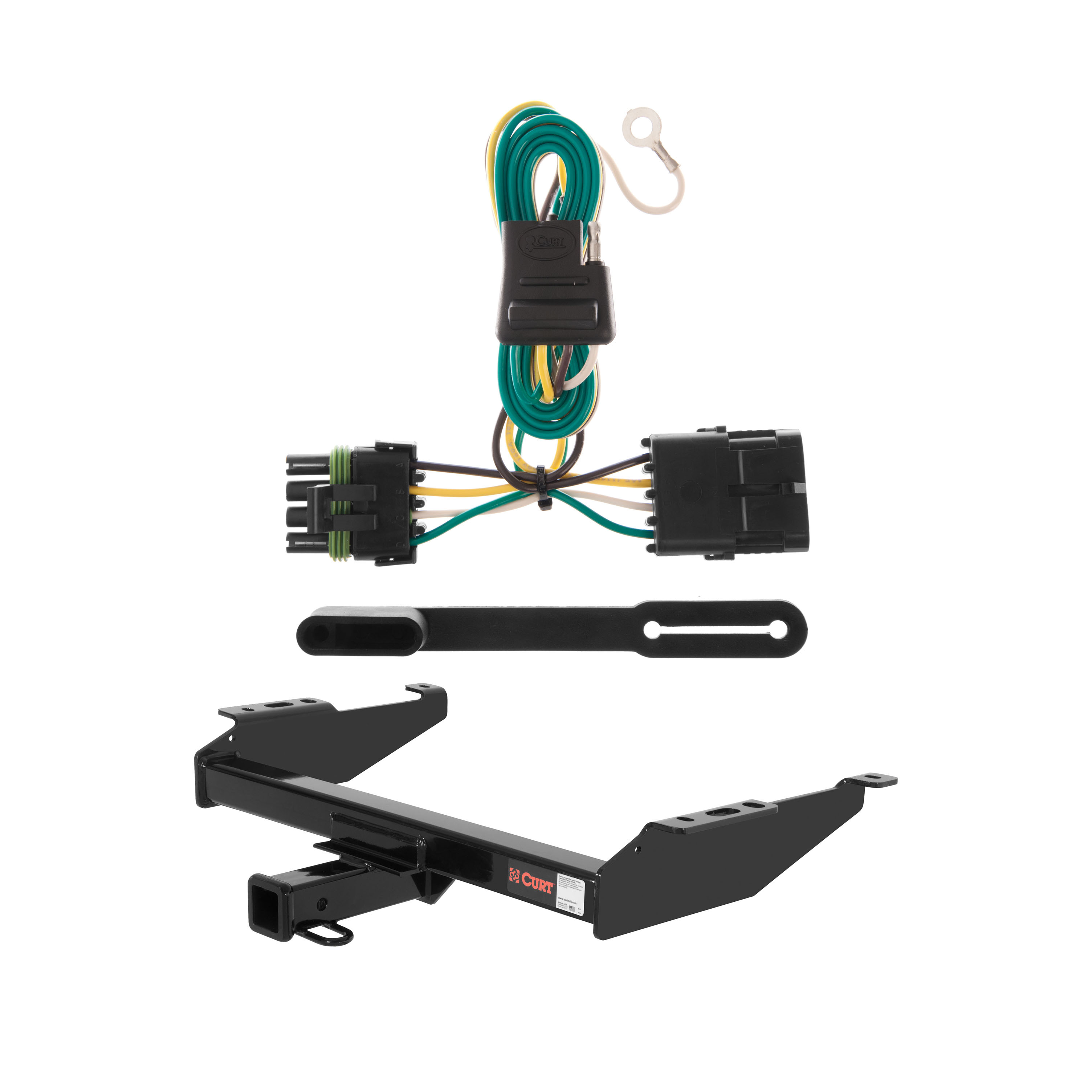 1988 - 1999 Chevrolet C1500 Excluding dual exhaust or 10" step bumper Curt 2", Class 4 Trailer Tow Hitch + 4-flat Wiring Kit 14081 thumbnail 0