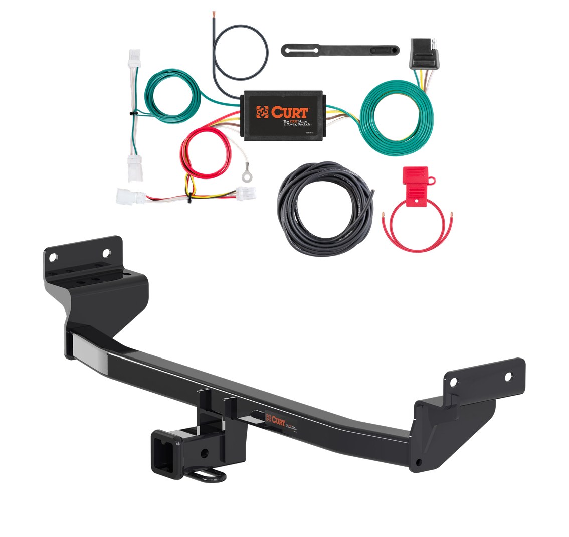 2017 - 2022 Kia Niro Excluding plug-in and EV models Curt 2", Class 3 Trailer Tow Hitch + 4-flat Wiring Kit 13329 thumbnail 0