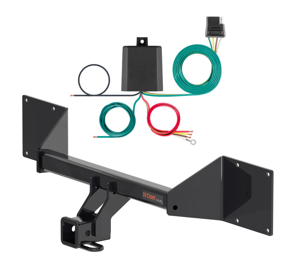 2021 - 2026 Volkswagen ID.4 Without factory receiver Curt 2", Class 3 Trailer Tow Hitch + 4-flat Wiring Kit 13492 thumbnail 0