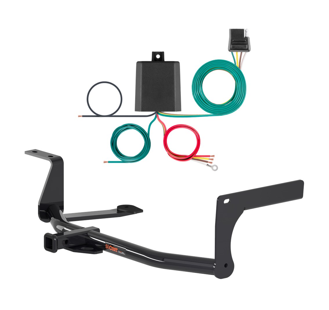 2005 - 2018 Volkswagen Jetta Sedan, excluding diesel Curt 1-1/4", Class 1 Trailer Tow Hitch + 4-flat Wiring Kit 11474 thumbnail 0