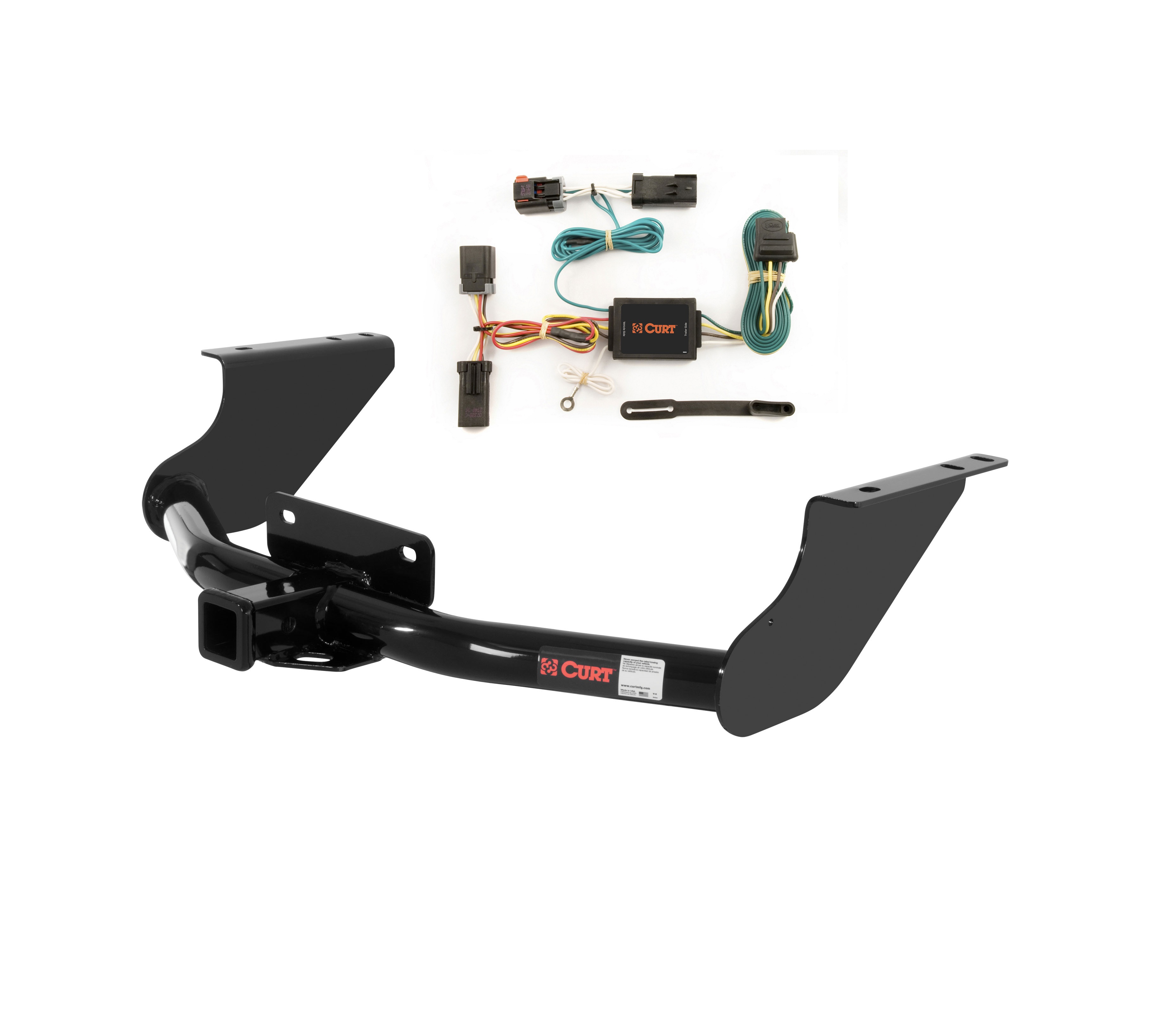 09 - 10 Dodge Ram 1500 Excluding factory receiver Curt 2", Class 3 Trailer Tow Hitch + 4-flat Wiring Kit 13374 thumbnail 0