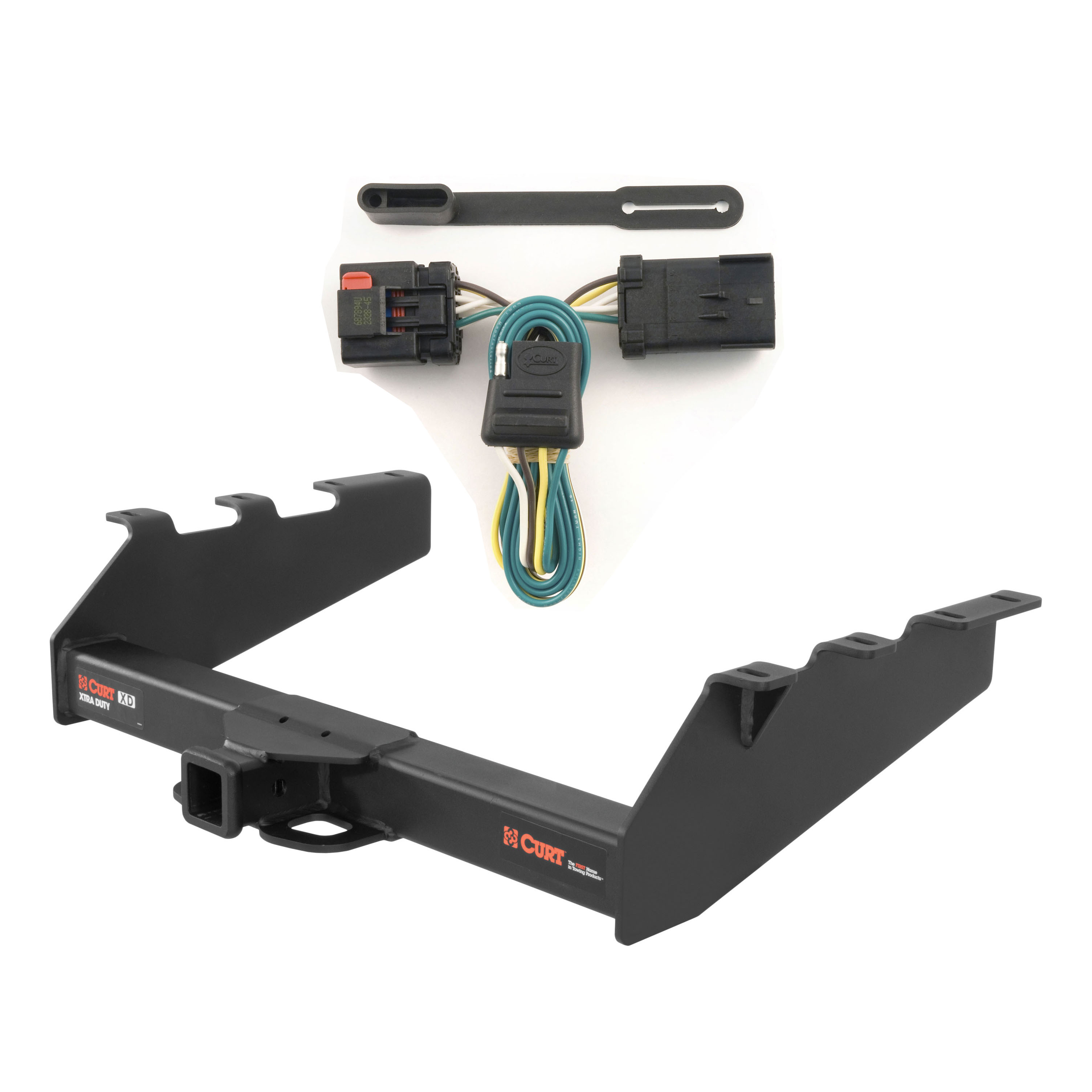 94 - 98 Dodge Ram 2500 6.5' or 8' bed, factory bumper Curt 2", Class 5 Trailer Tow Hitch + 4-flat Wiring Kit 15318 thumbnail 0