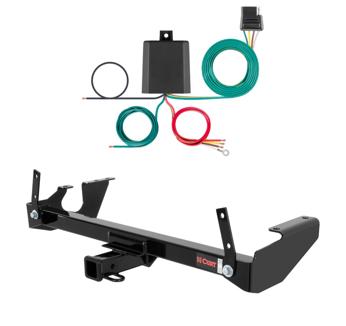 1978 - 1997 Dodge Van (full size) Excluding factory step bumper Curt 2", Class 3 Trailer Tow Hitch + 4-flat Wiring Kit 13041 thumbnail 0