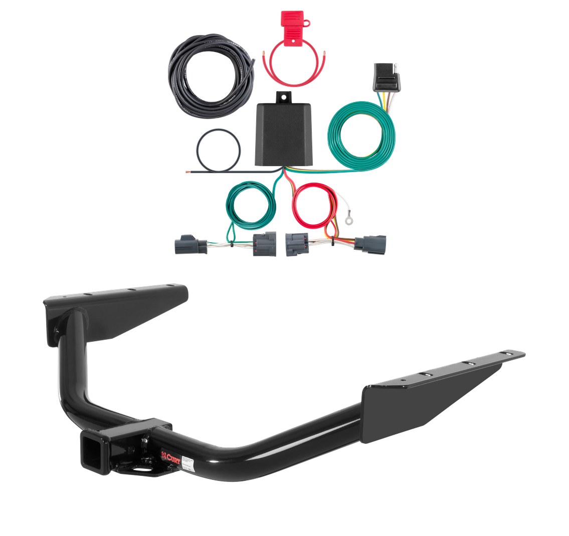 2007 - 2012 Dodge Nitro Curt 2", Class 3 Trailer Tow Hitch + 4-flat Wiring Kit 13334 thumbnail 0