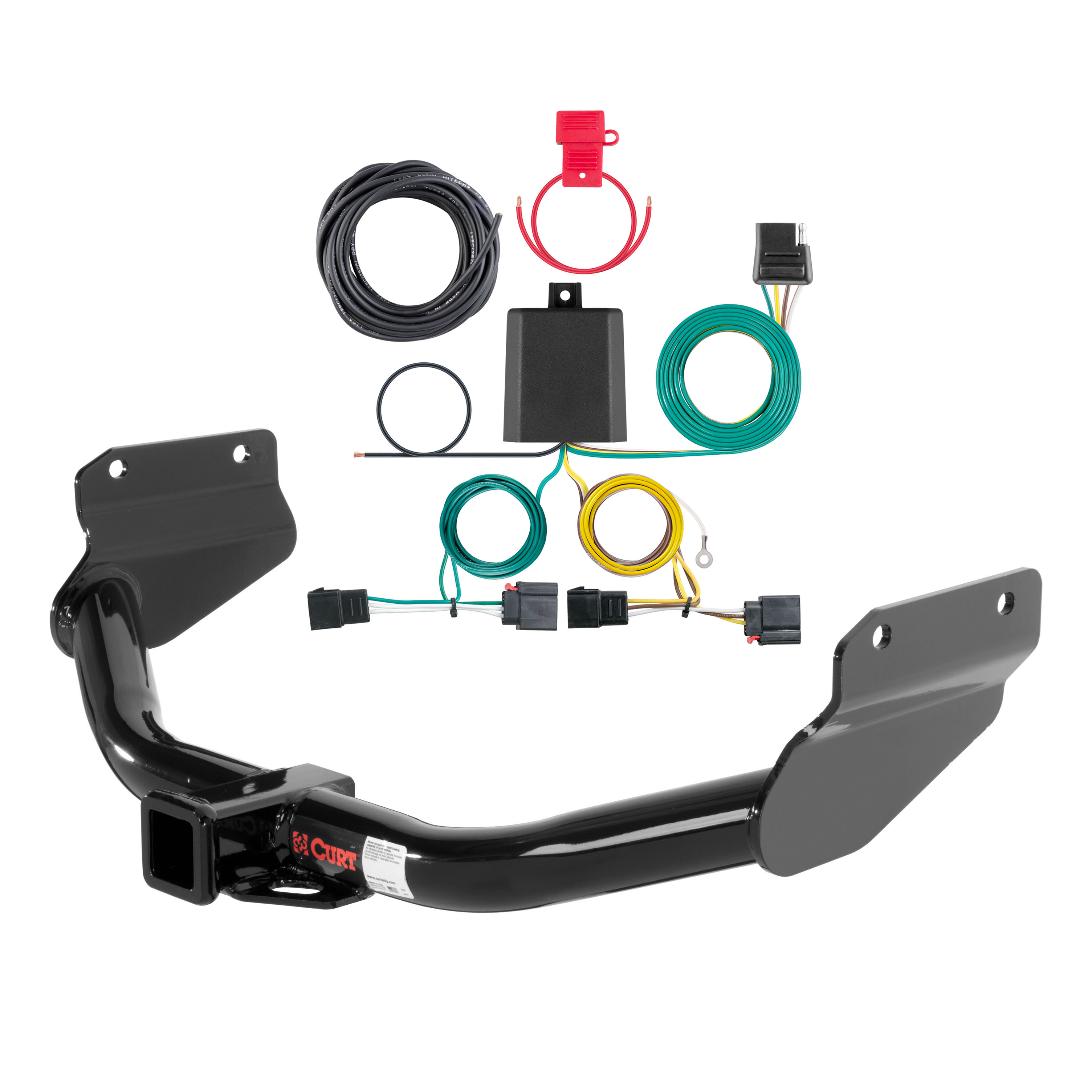 11 - 13 Dodge Durango Excluding SRT Curt 2", Class 3 Trailer Tow Hitch + 4-flat Wiring Kit 13182 thumbnail 0