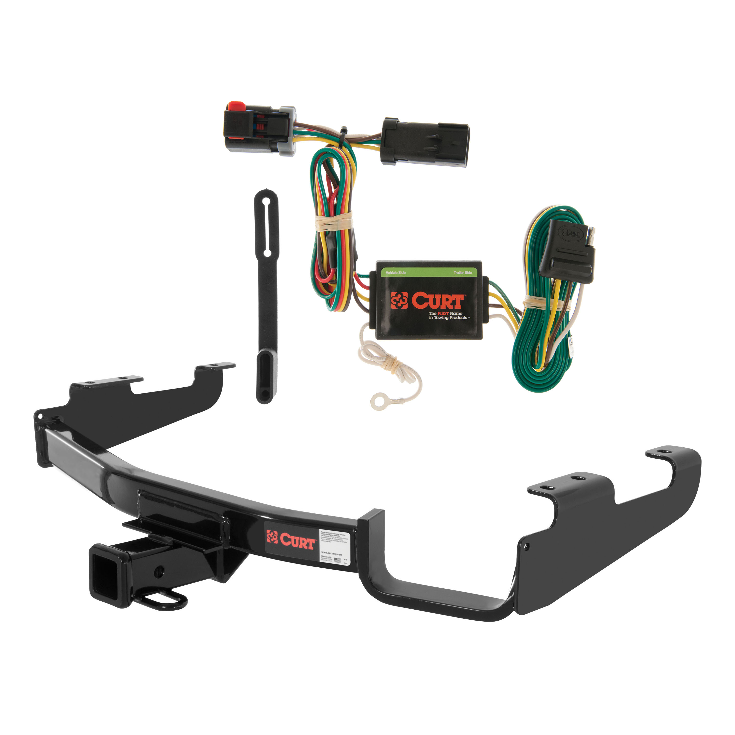 01 - 03 Chrysler Town & Country Excluding Stow 'n Go Curt 2", Class 3 Trailer Tow Hitch + 4-flat Wiring Kit 13362 thumbnail 0