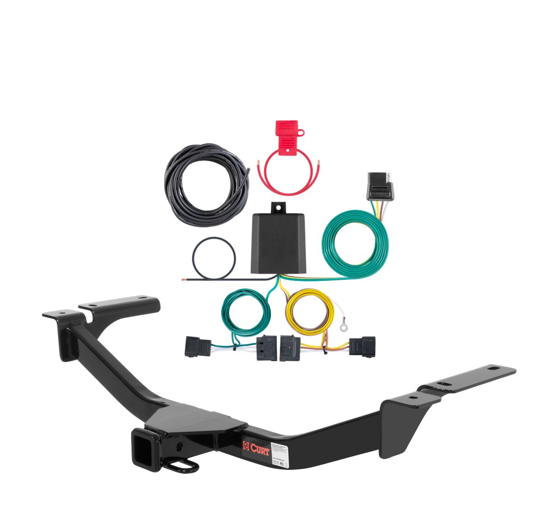 2007 - 2010 Ford Edge Fits beneath factory 1-1/4" receiver hitch Curt 2", Class 3 Trailer Tow Hitch + 4-flat Wiring Kit 13067 thumbnail 0