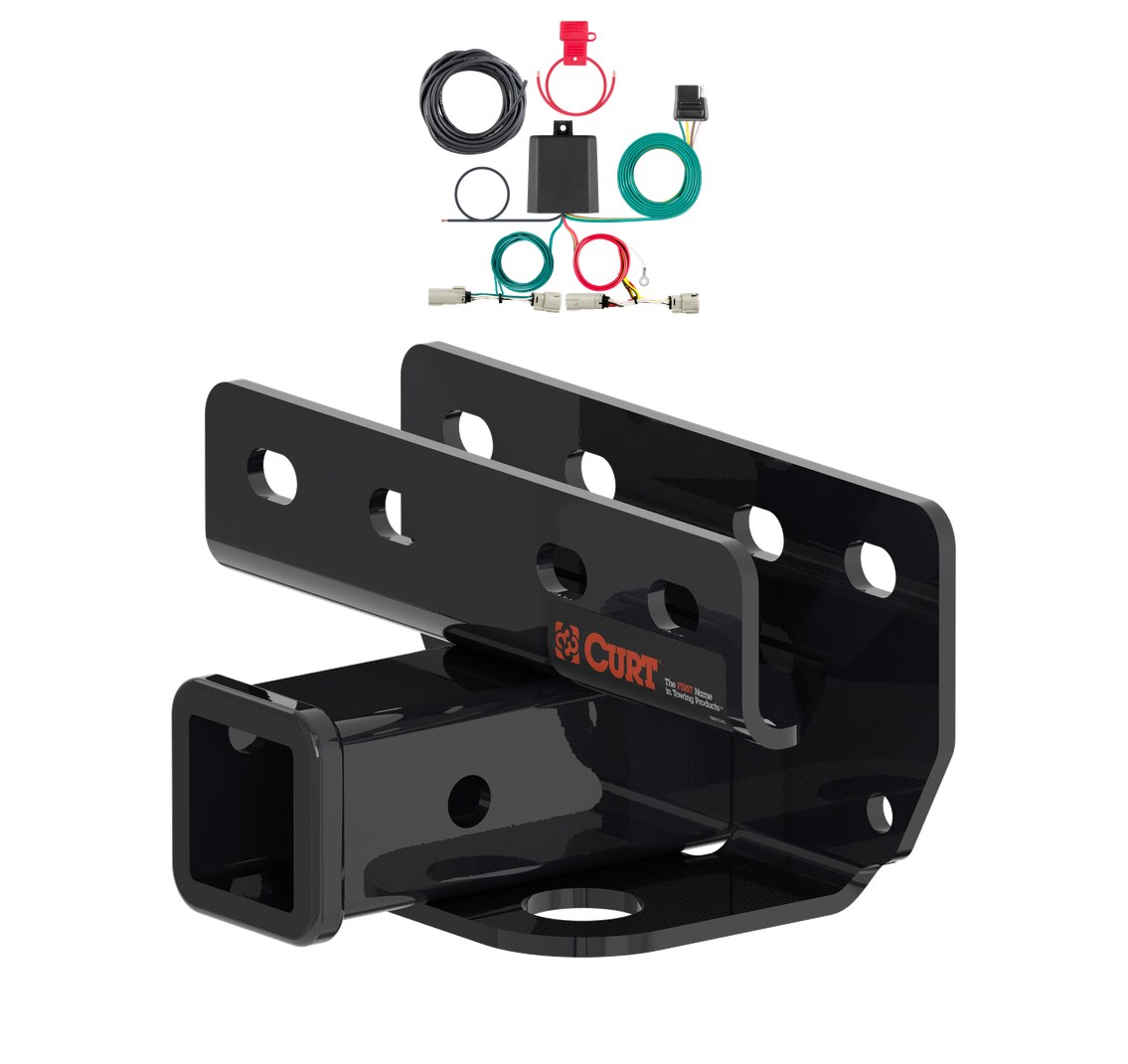 2021 - 2026 Ford Bronco w/o LED Tailights Excluding factory receiver Curt 2", Class 3 Trailer Tow Hitch + 4-flat Wiring Kit 13493 thumbnail 0