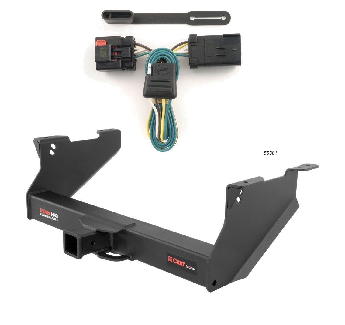 2003 - 2008 Dodge Ram 1500 With or without factory receiver (built in or after 11/02) Curt 2-1/2", Class 5 Trailer Tow Hitch + 4-flat Wiring Kit 15809 thumbnail 0