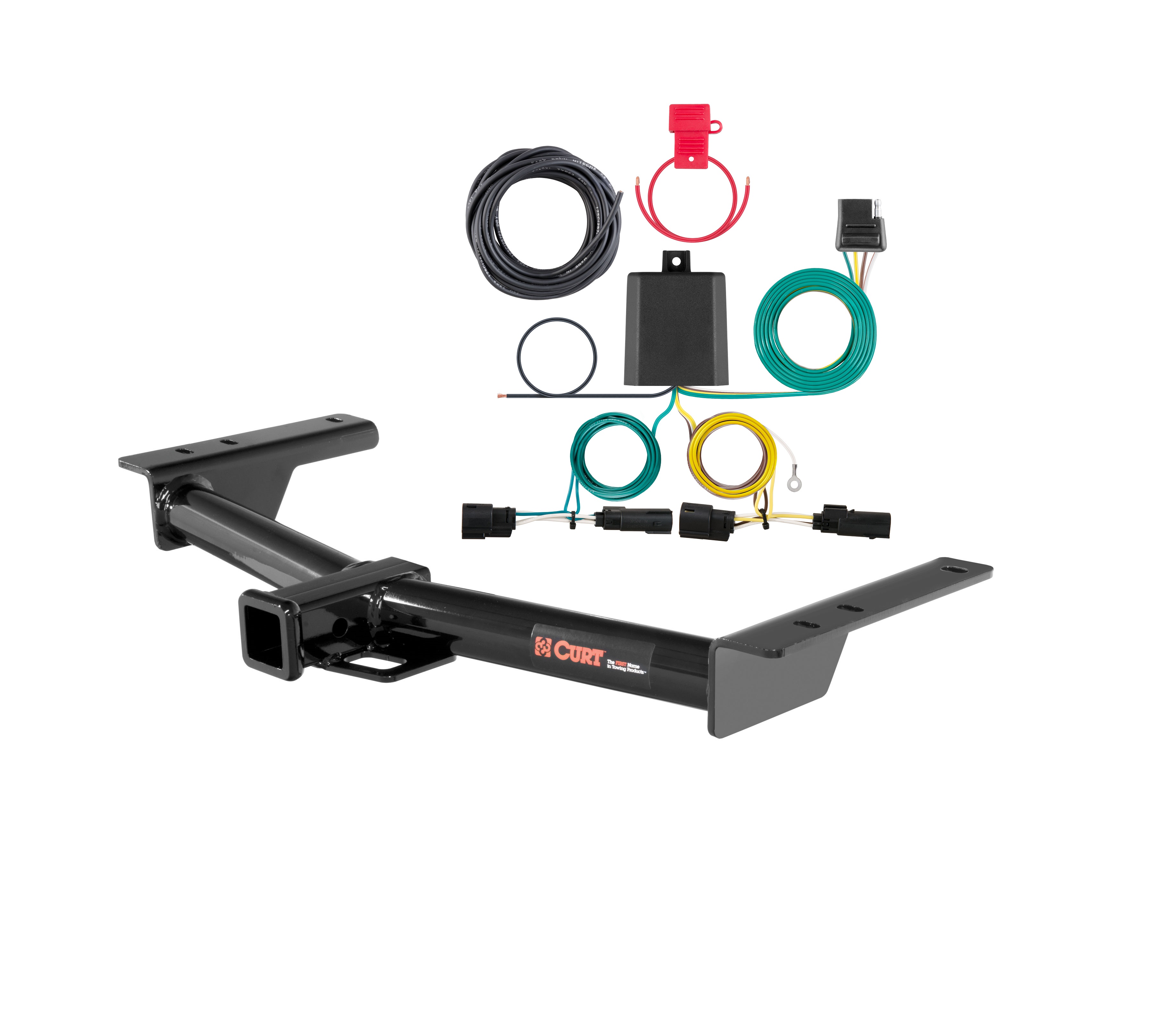 22 - 24 Ford E-Transit Curt 2", Class 3 Trailer Tow Hitch + 4-flat Wiring Kit 13193 thumbnail 0