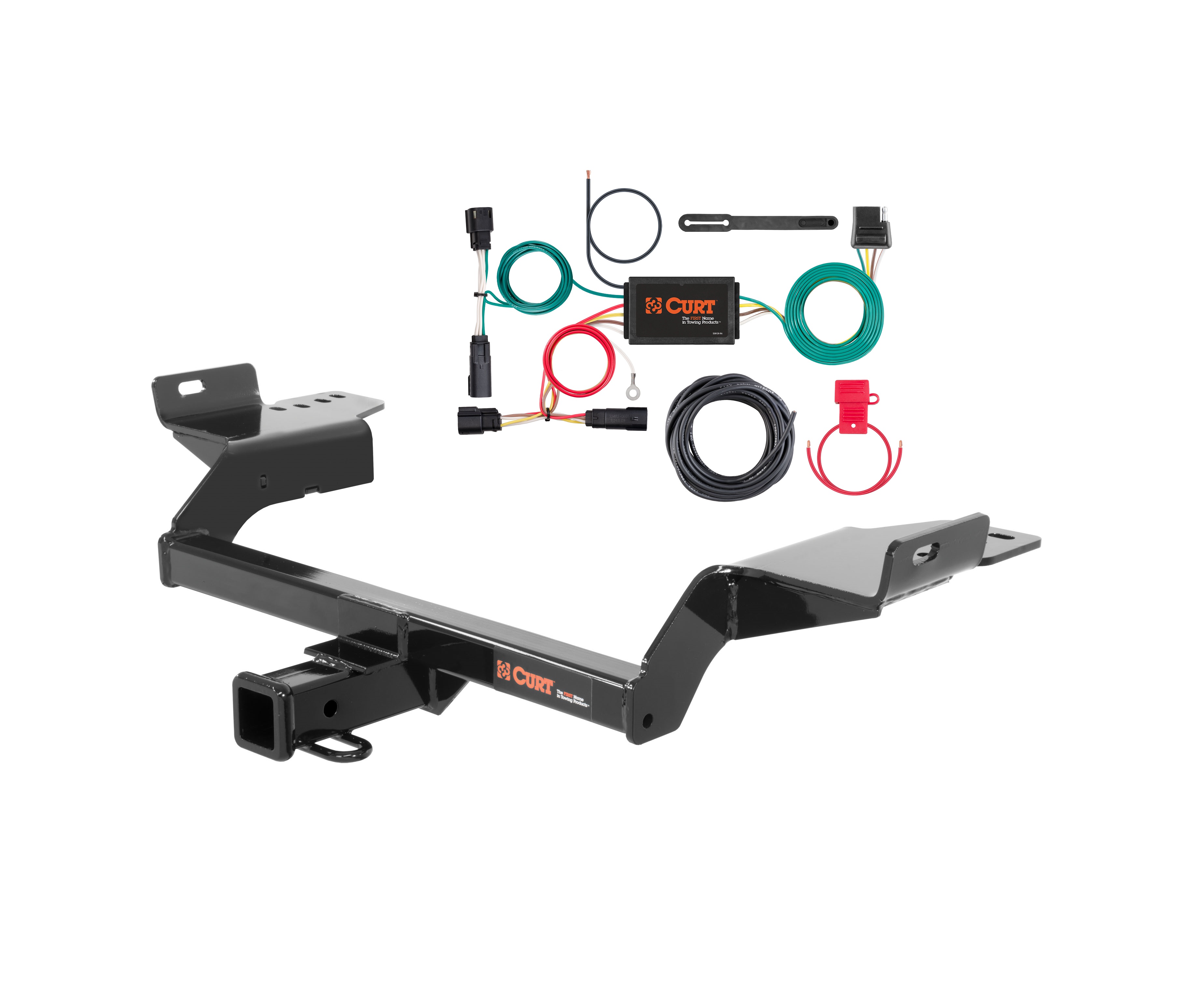 17 - 18 Ford Escape Excluding SE models Curt 2", Class 3 Trailer Tow Hitch + 4-flat Wiring Kit 13186 thumbnail 0