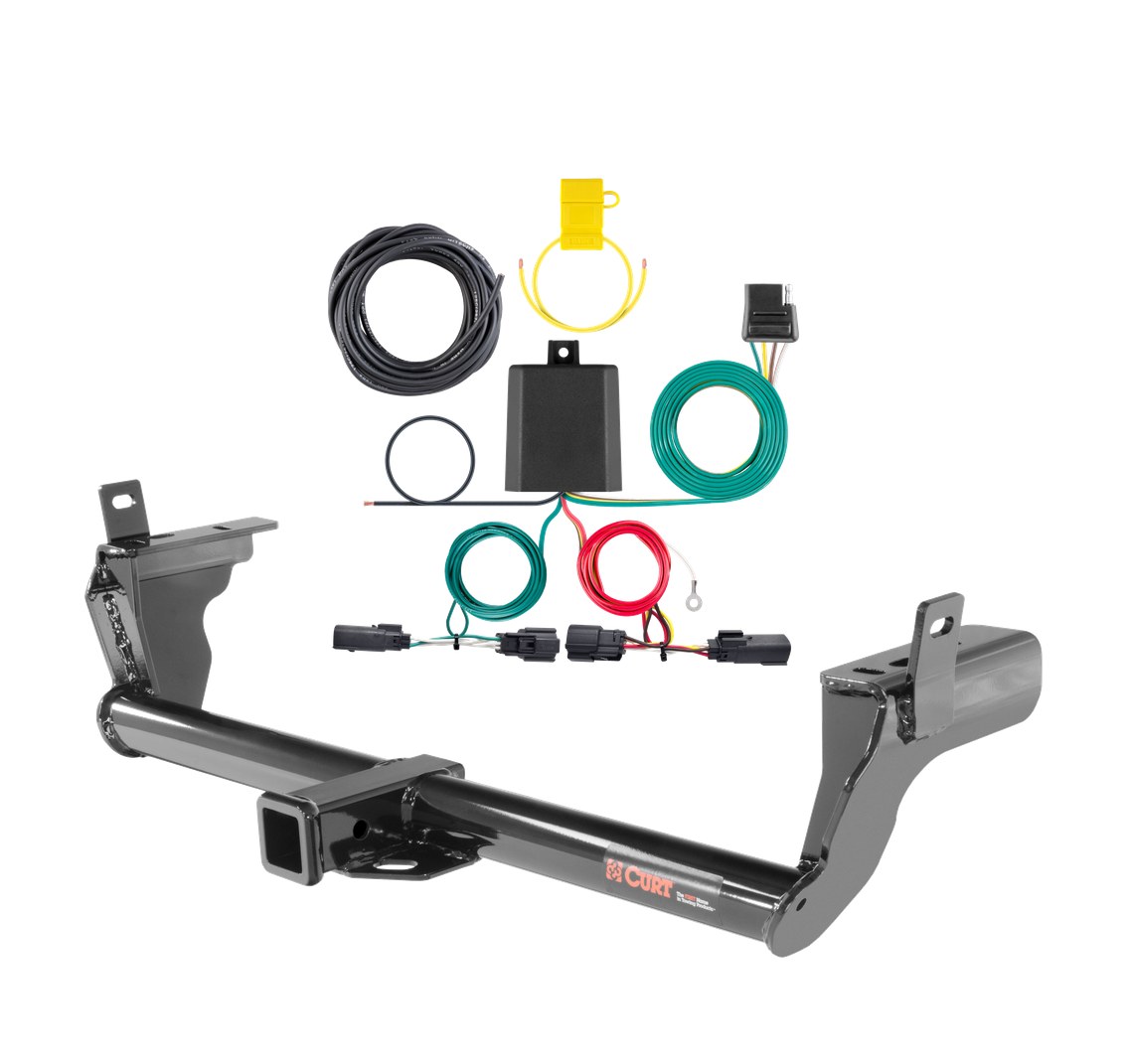 2019 - 2024 Ford Edge SE & SEL only Curt 2", Class 3 Trailer Tow Hitch + 4-flat Wiring Kit 13234 thumbnail 0