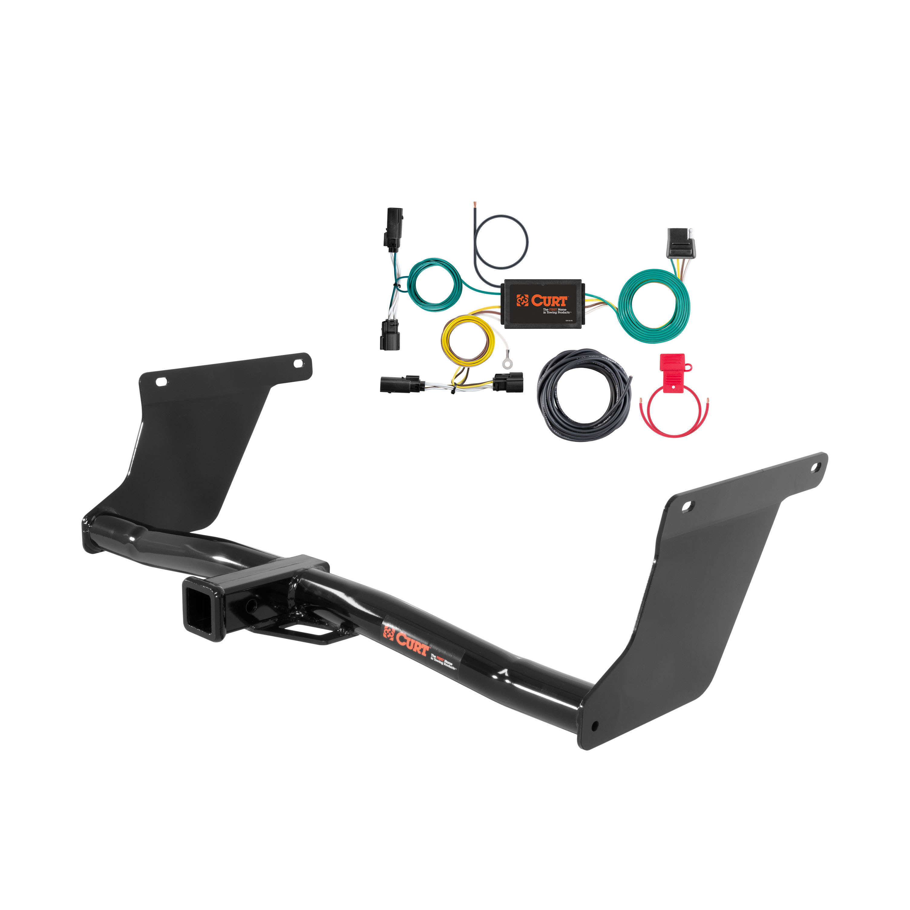 2019 Ford Escape Excluding S Curt 2", Class 3 Trailer Tow Hitch + 4-flat Wiring Kit 13131 thumbnail 0