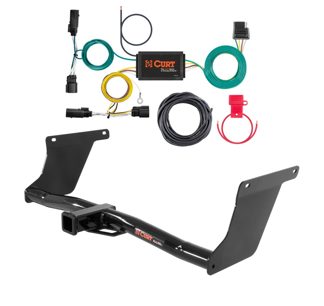 2019 Ford Escape Excluding S Curt 2", Class 3 Trailer Tow Hitch + 4-flat Wiring Kit 13131 thumbnail 0
