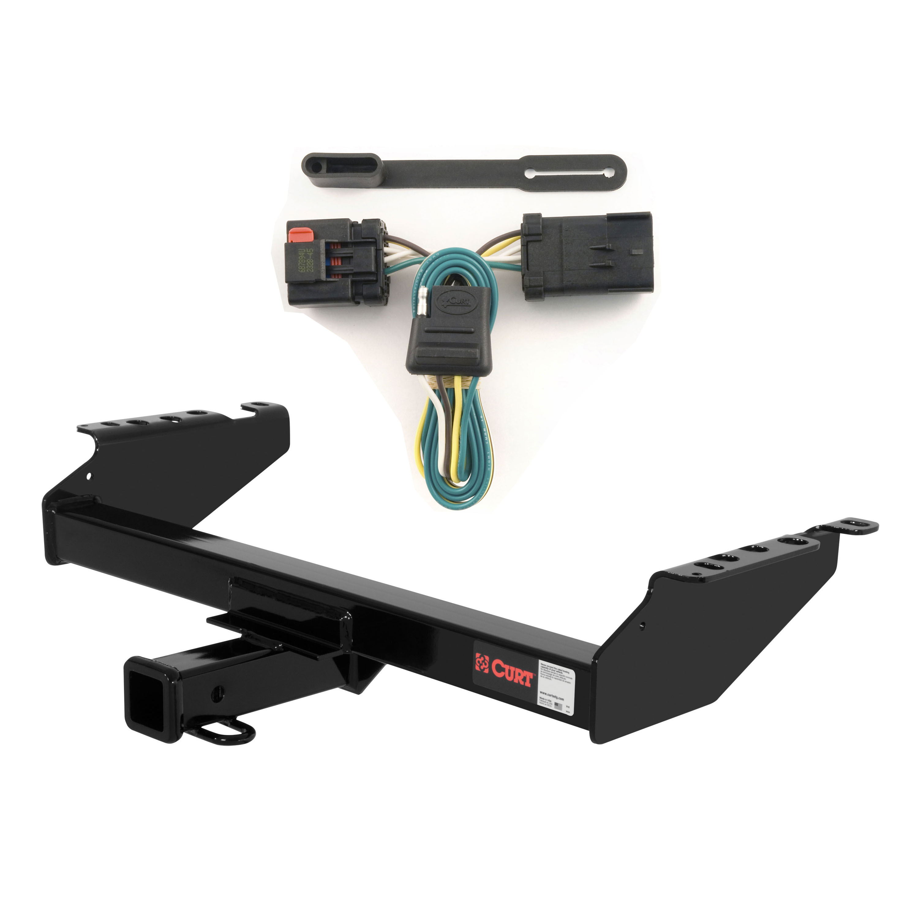 68 - 02 Dodge Ram 2500 Excluding roll pan bumper Curt 2", Class 3 Trailer Tow Hitch + 4-flat Wiring Kit 13310 thumbnail 0