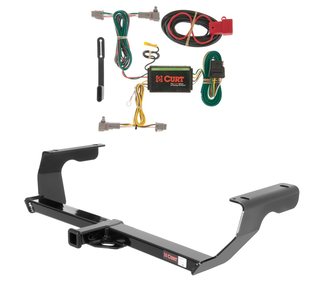 2008 - 2011 Subaru Impreza Hatchback, single exhaust Curt 1-1/4", Class 1 Trailer Tow Hitch + 4-flat Wiring Kit 11315 thumbnail 0