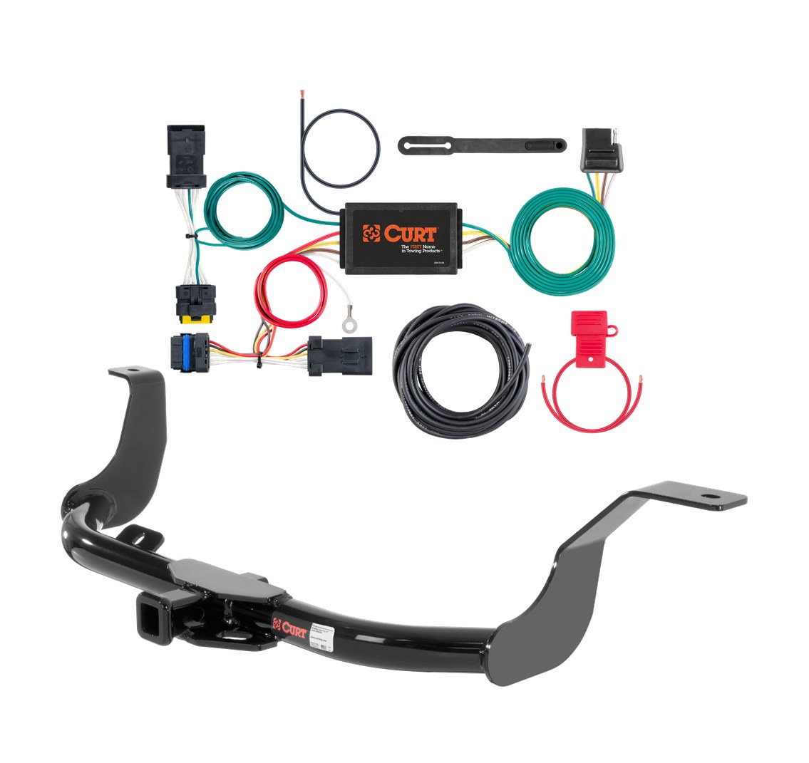 2014 - 2019 Nissan Versa Sedan Curt 1-1/4", Class 1 Trailer Tow Hitch + 4-flat Wiring Kit 11256 thumbnail 0