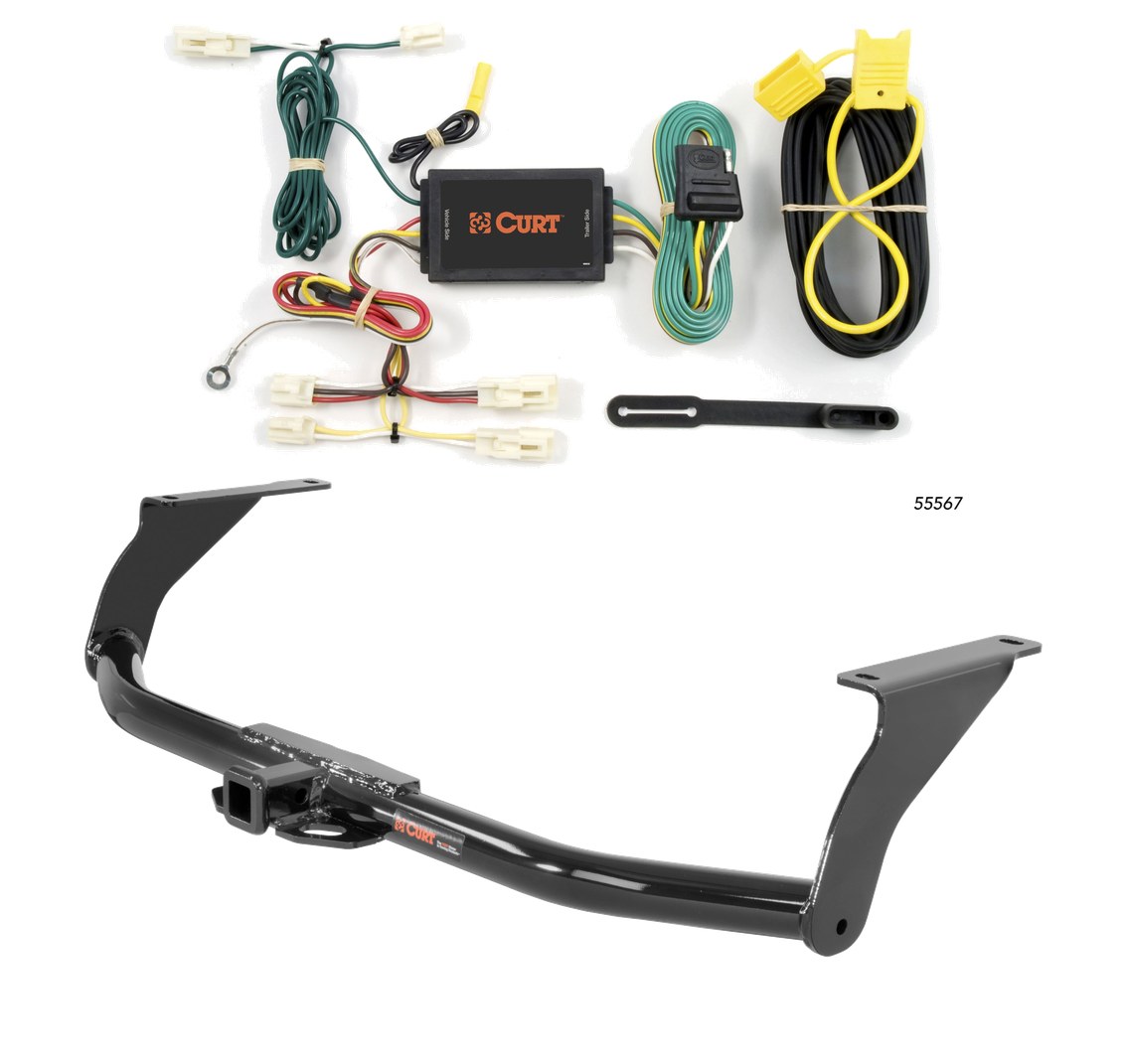 2014 - 2018 Mazda 3 Sedan Curt 1-1/4", Class 1 Trailer Tow Hitch + 4-flat Wiring Kit 11377 thumbnail 0