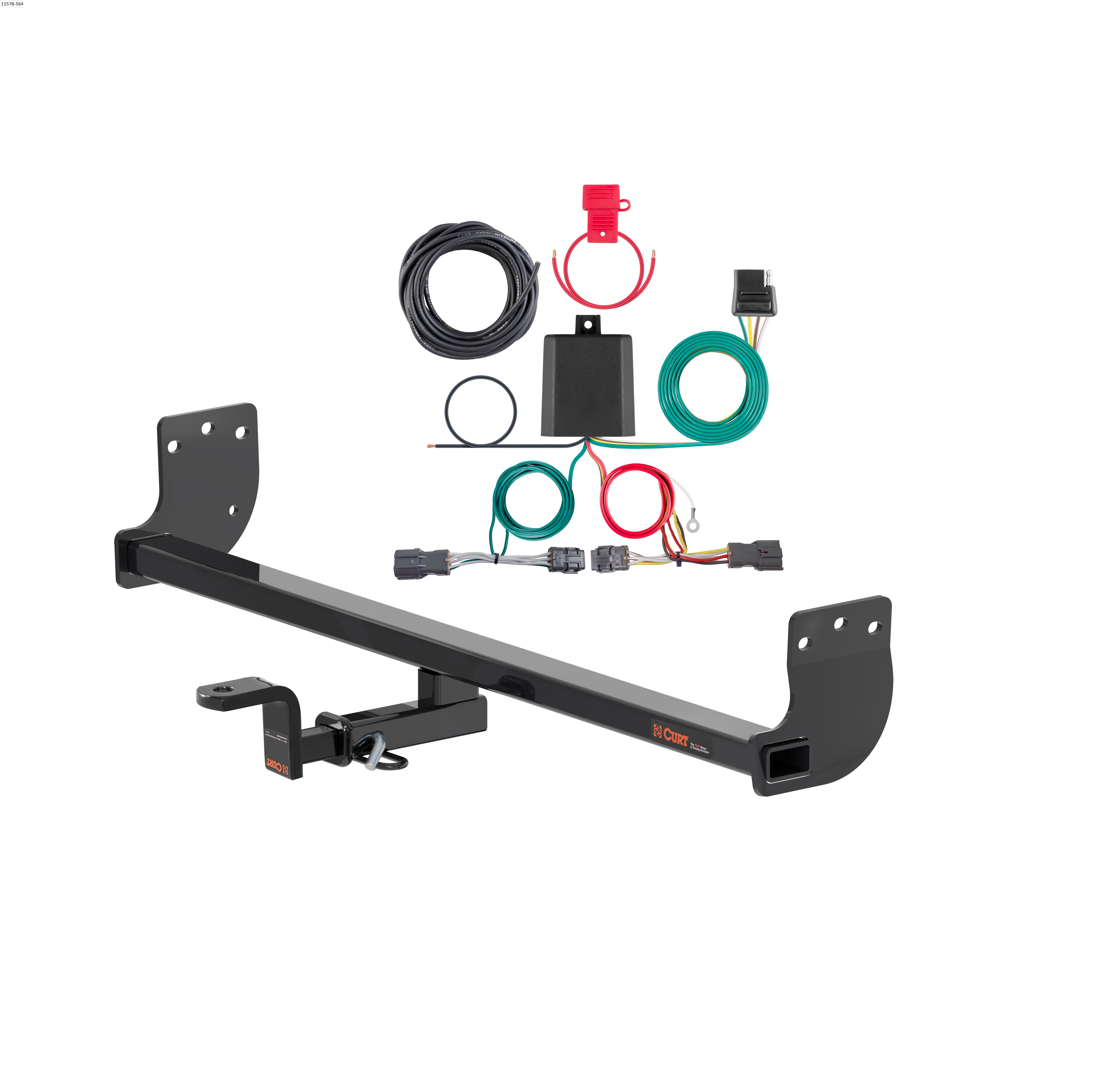 21 - 24 Kia Seltos Curt 1-1/4", Class 1 Trailer Tow Hitch + 4-flat Wiring Kit 11578 thumbnail 0