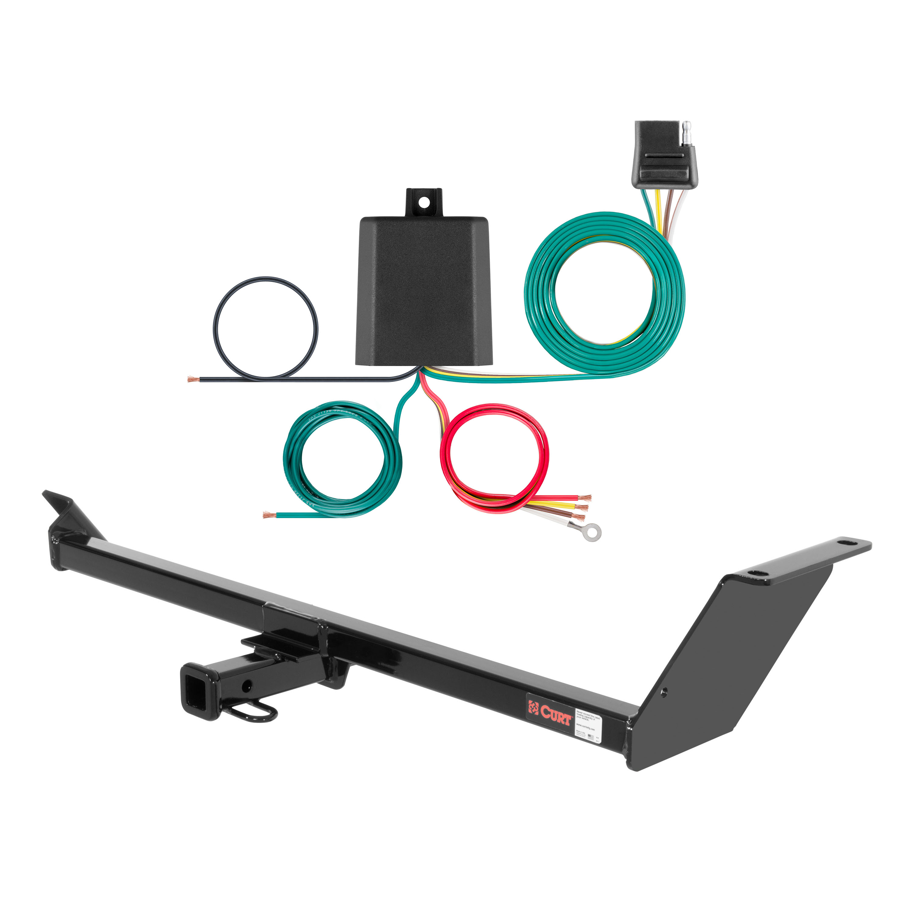 08 - 10 Mitsubishi Lancer Sedan, excluding Ralliart and fore to aft mufflers Curt 1-1/4", Class 1 Trailer Tow Hitch + 4-flat Wiring Kit 11479 thumbnail 0