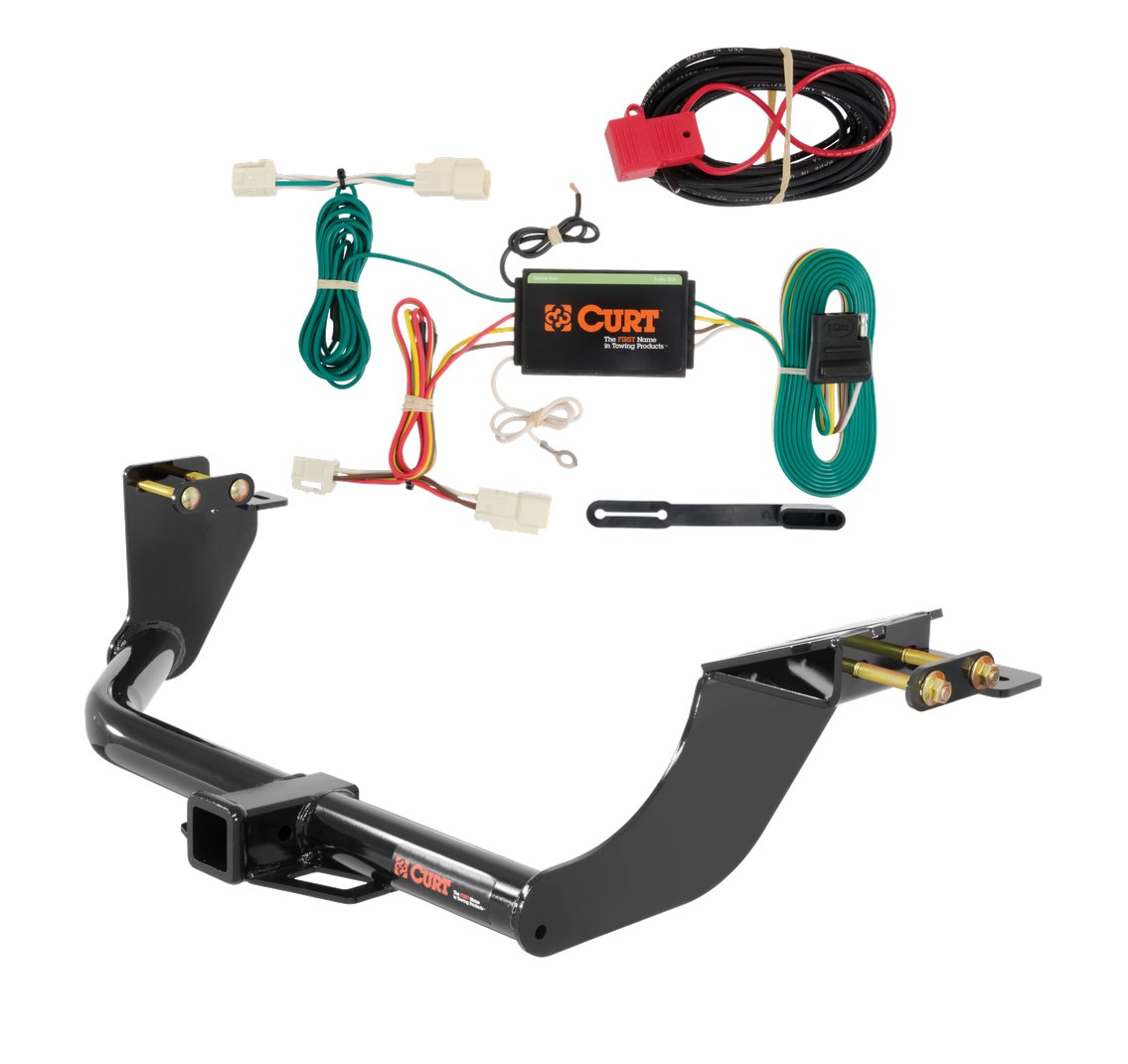 2014 - 2020 Mitsubishi Outlander Curt 2", Class 3 Trailer Tow Hitch + 4-flat Wiring Kit 13163 thumbnail 0
