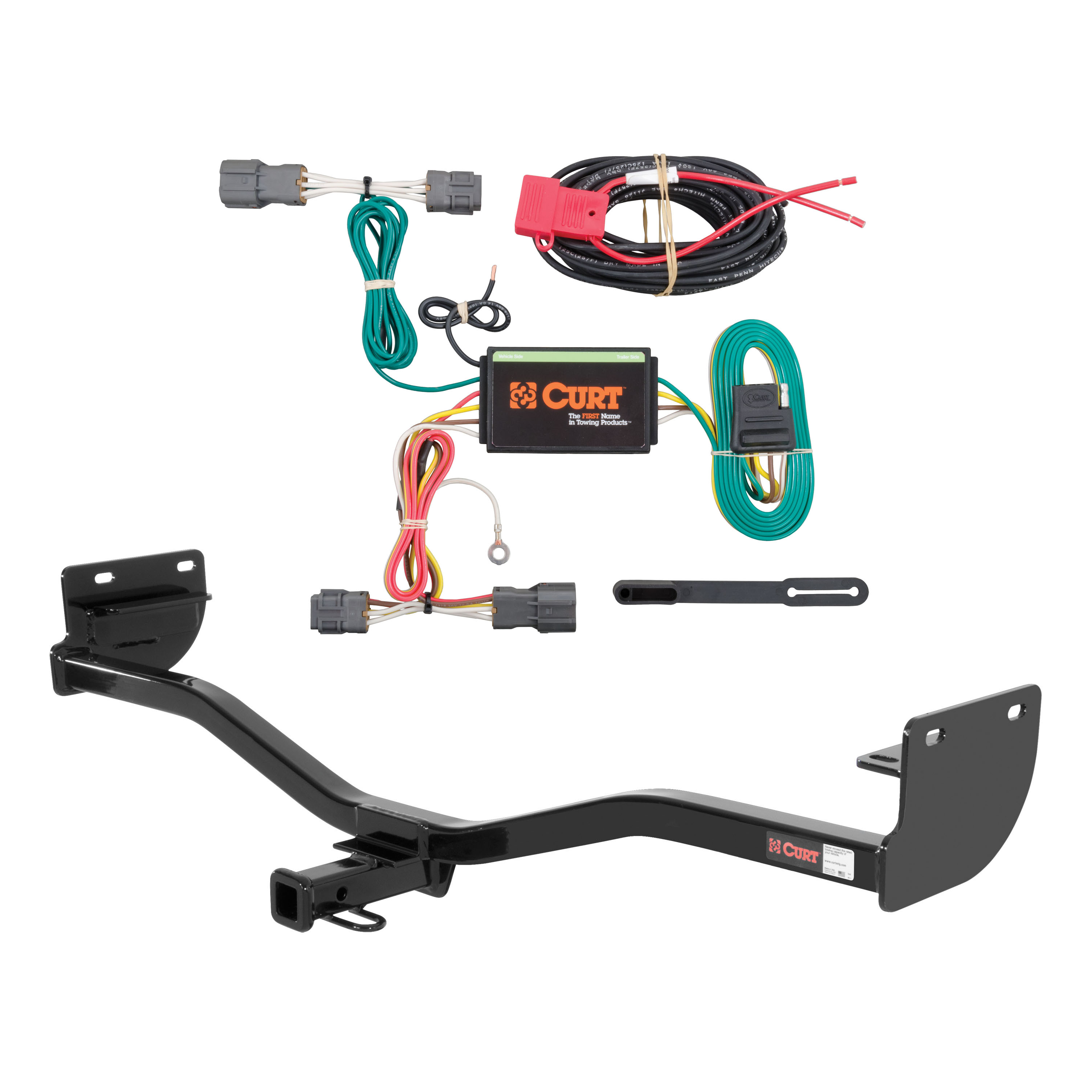 10 - 13 Kia Soul w/ LED taillights Curt 1-1/4", Class 1 Trailer Tow Hitch + 4-flat Wiring Kit 11110 thumbnail 0