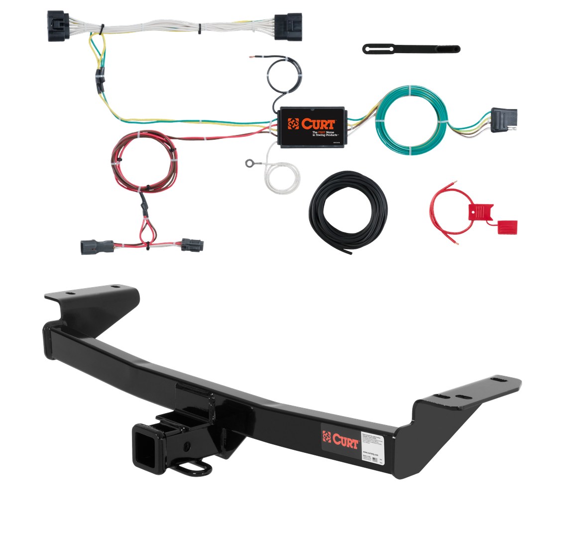 2011 - 2015 Kia Sportage Excluding SX models Curt 2", Class 3 Trailer Tow Hitch + 4-flat Wiring Kit 13066 thumbnail 0