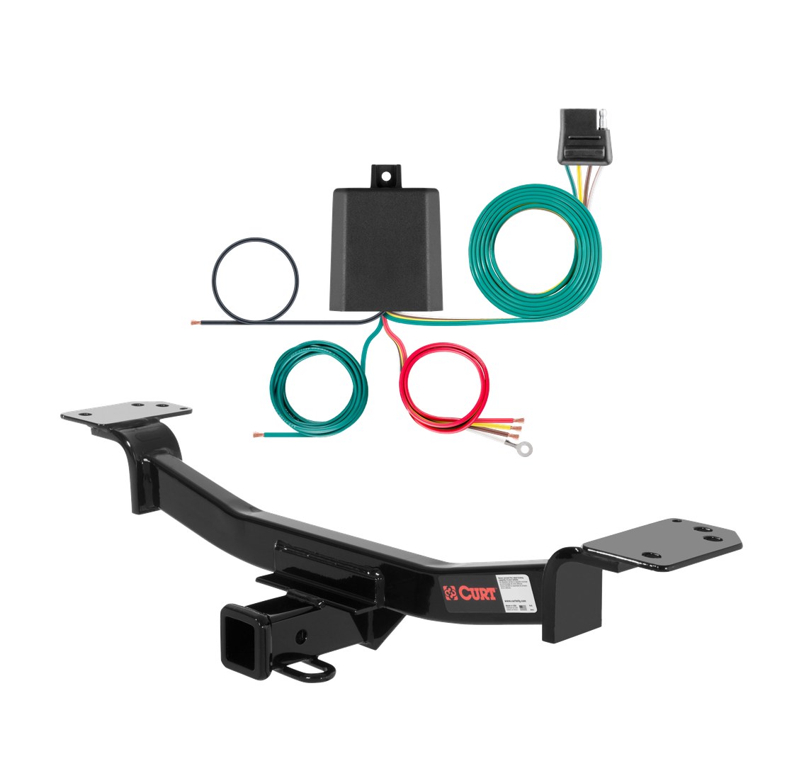 2004 Kia Sportage Convertible Curt 2", Class 3 Trailer Tow Hitch + 4-flat Wiring Kit 13526 thumbnail 0