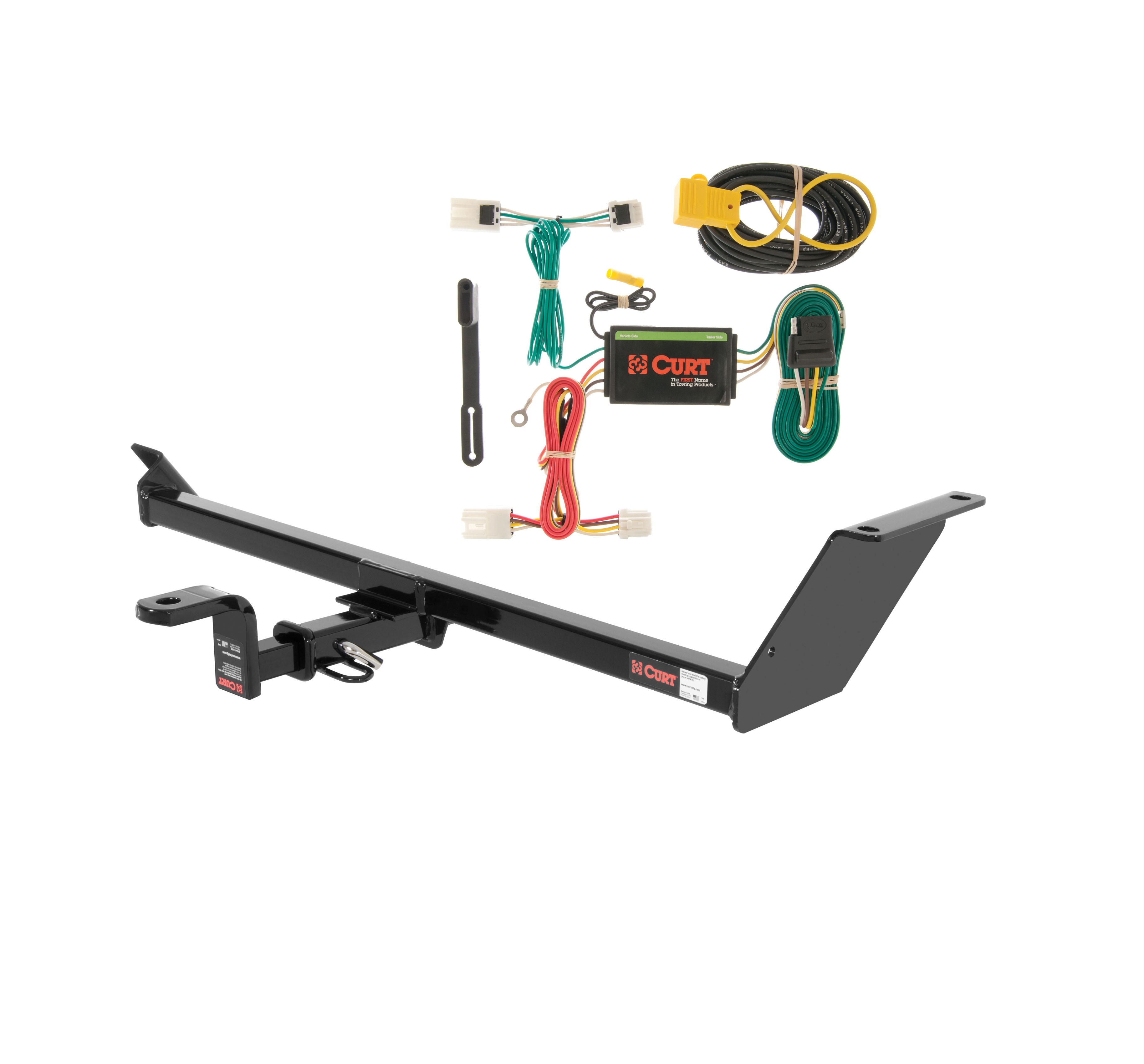 11 - 14 Mitsubishi Lancer Hatchback, excluding fore to aft mufflers Curt 1-1/4", Class 1 Trailer Tow Hitch + 4-flat Wiring Kit 11479 thumbnail 0