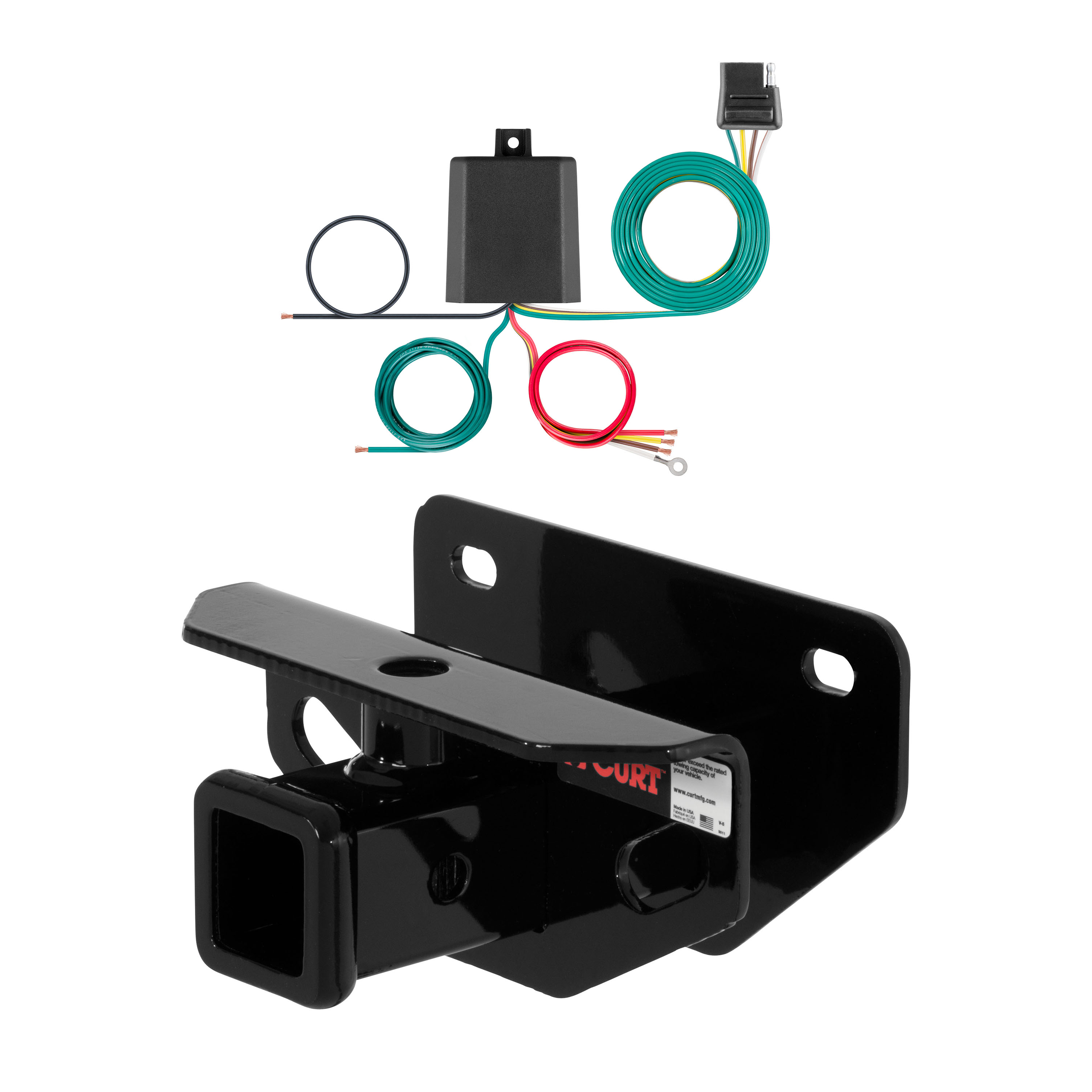 11 - 13 Ram 3500 6' bed, excluding factory receiver Curt 2", Class 3 Trailer Tow Hitch + 4-flat Wiring Kit 13333 thumbnail 0