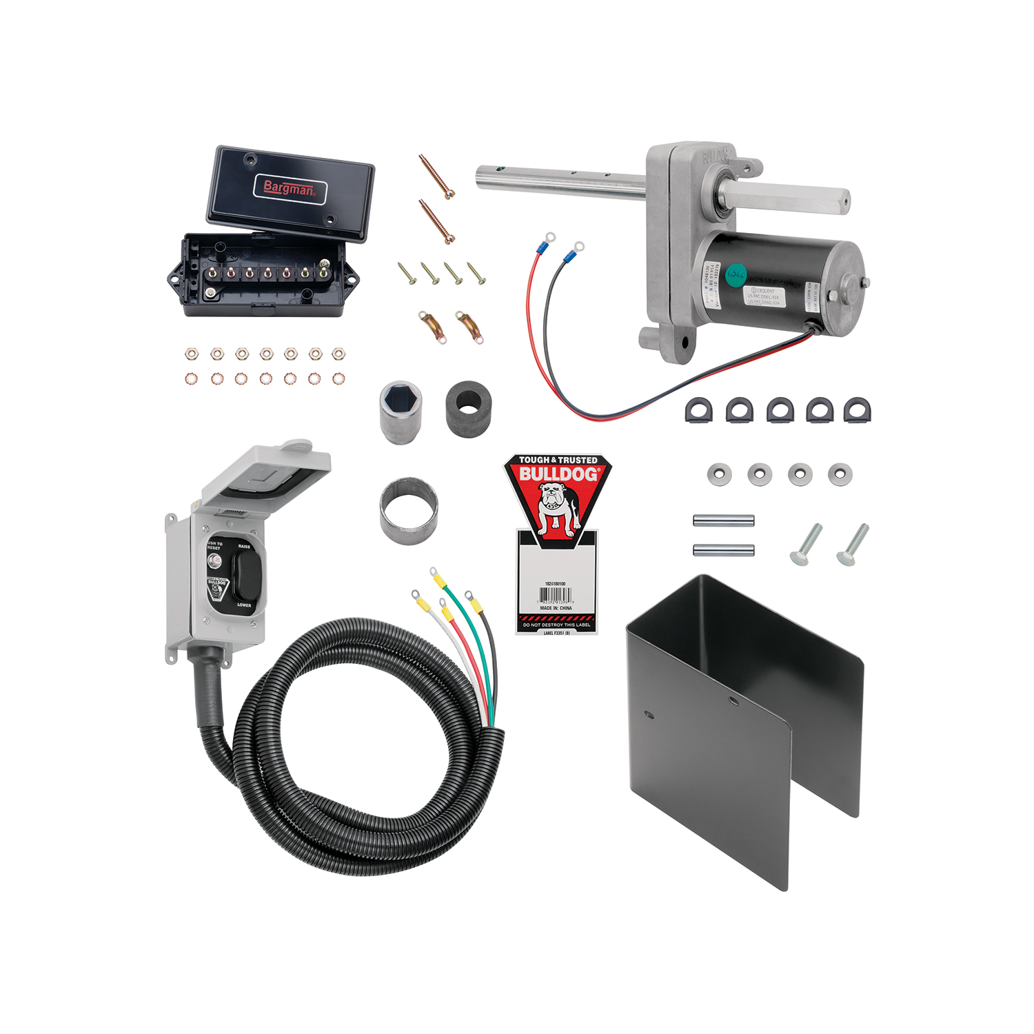 Bulldog Trailer Jack Replacement Part, Electric Powered Kit, Only compatible with single-speed square Bulldog jacks - 12K thumbnail 0