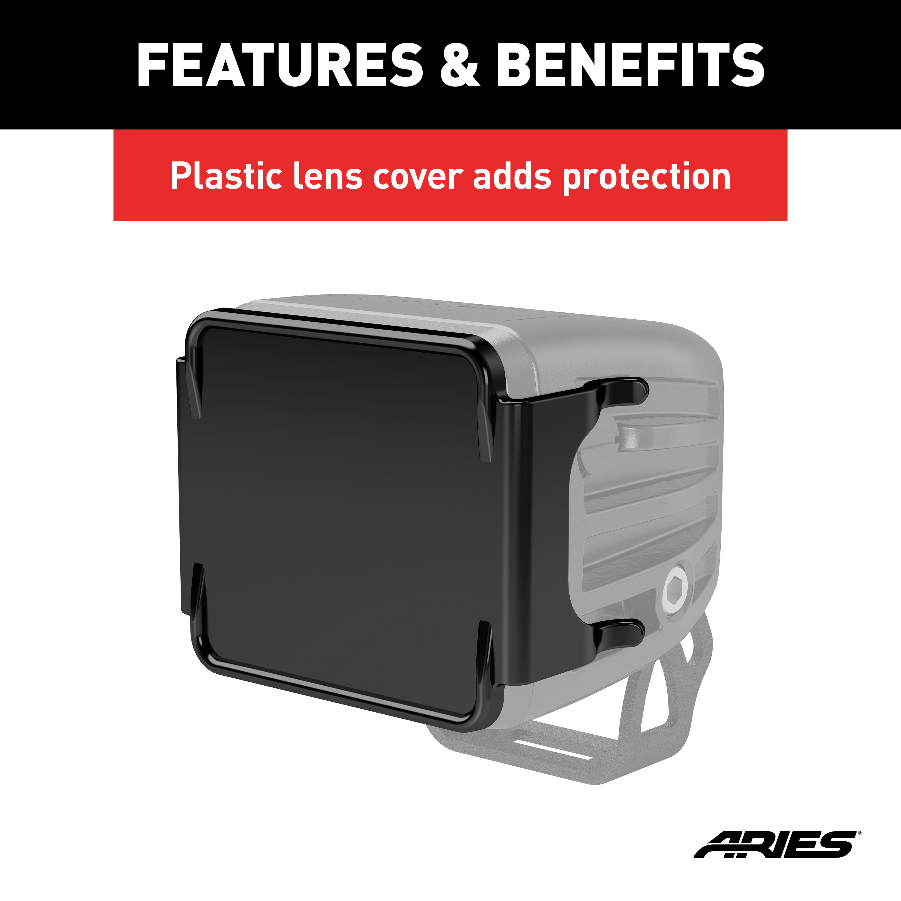 ARIES 1501253 2-Inch Square LED Light Covers, 2-Pack thumbnail 2