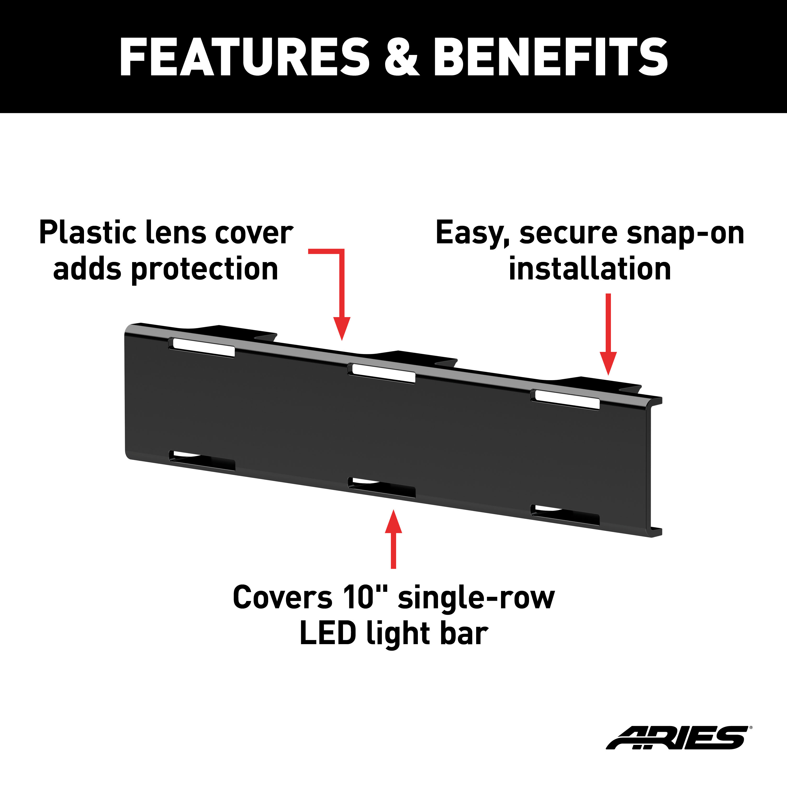 ARIES 1501261 10-Inch LED Light Bar Cover thumbnail 1