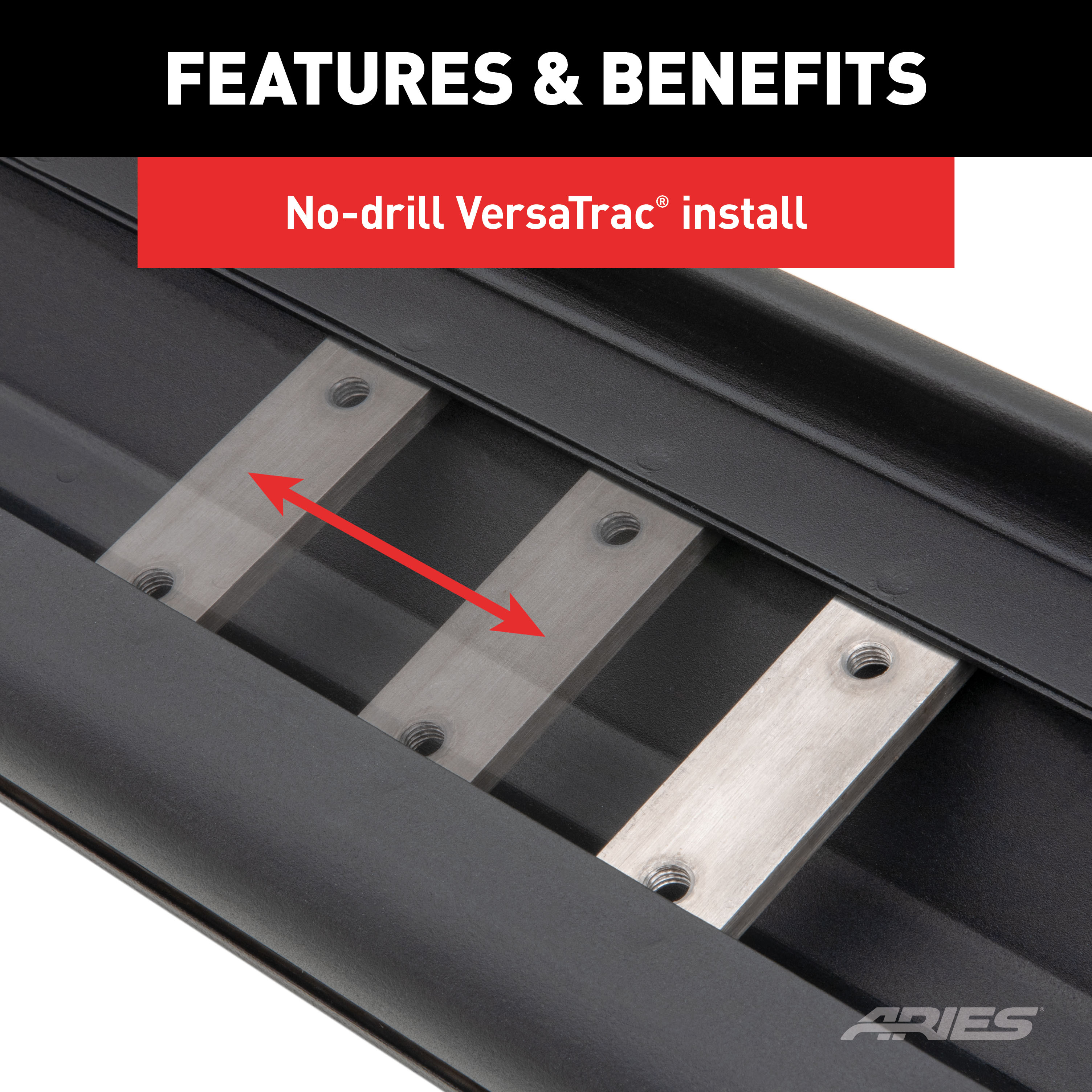 ARIES 2558052 AscentStep Black Steel 5-1/2 x 85-Inch Truck Running Boards, Select Ford Ranger Crew Cab thumbnail 9