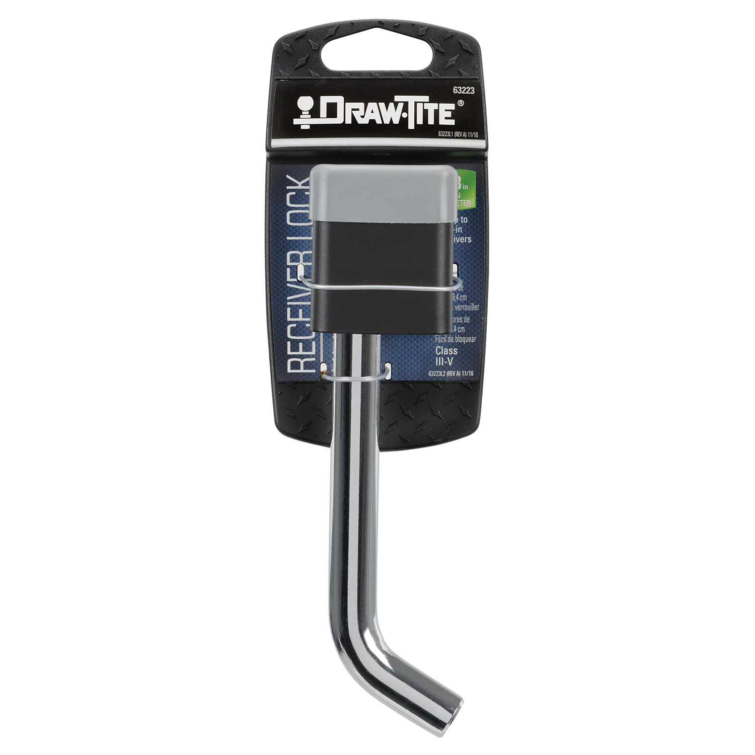 Draw-tite Trailer Hitch Lock, Fits 2 in. & 2-1/2 in. Receivers, 5/8 in. Pin Diameter, Bent Pin thumbnail 2