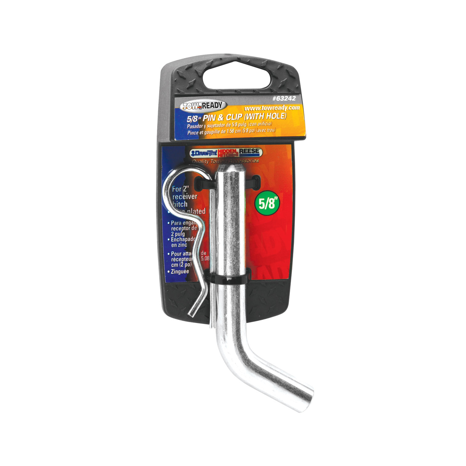 Draw-tite Trailer Hitch Pin & Clip, Fits 2 in. Receiver, 5/8 in. Pin Diameter DT63242 thumbnail 0