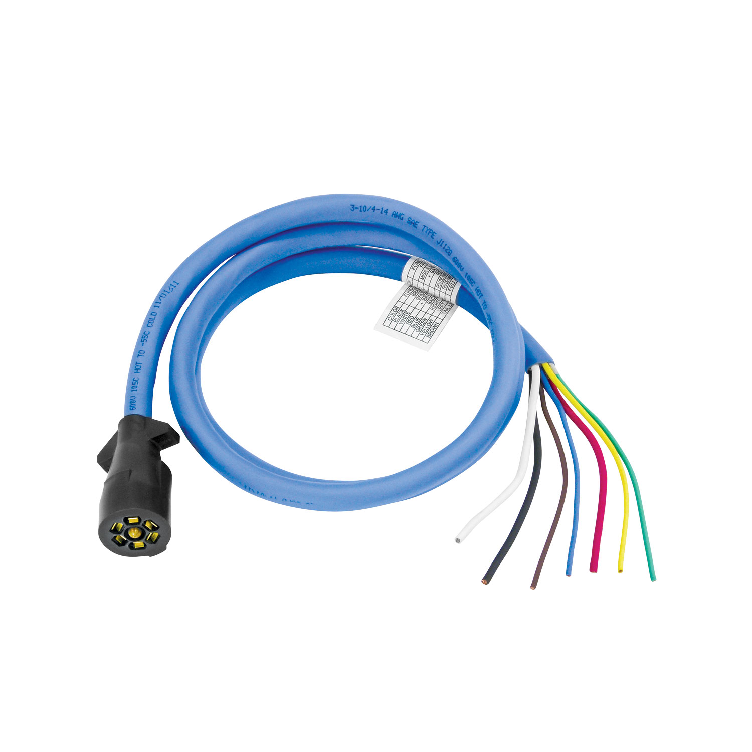 Bargman Wiring Connector, 7-Way Trailer End, 10 ft. Length Wire BM54006-015 thumbnail 0