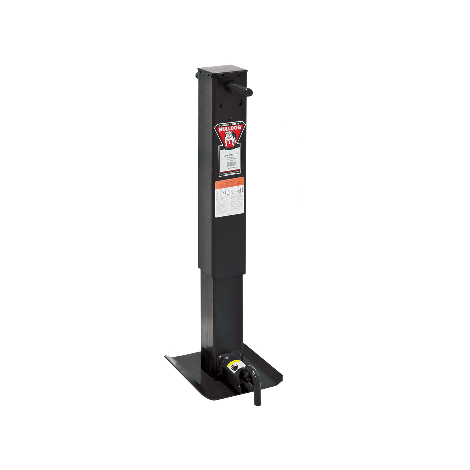 Bulldog 12,000 lbs. Square Trailer Jack Sidewind 12.5 in. Lift Drop Leg w/ Spring Return 182805 thumbnail 0