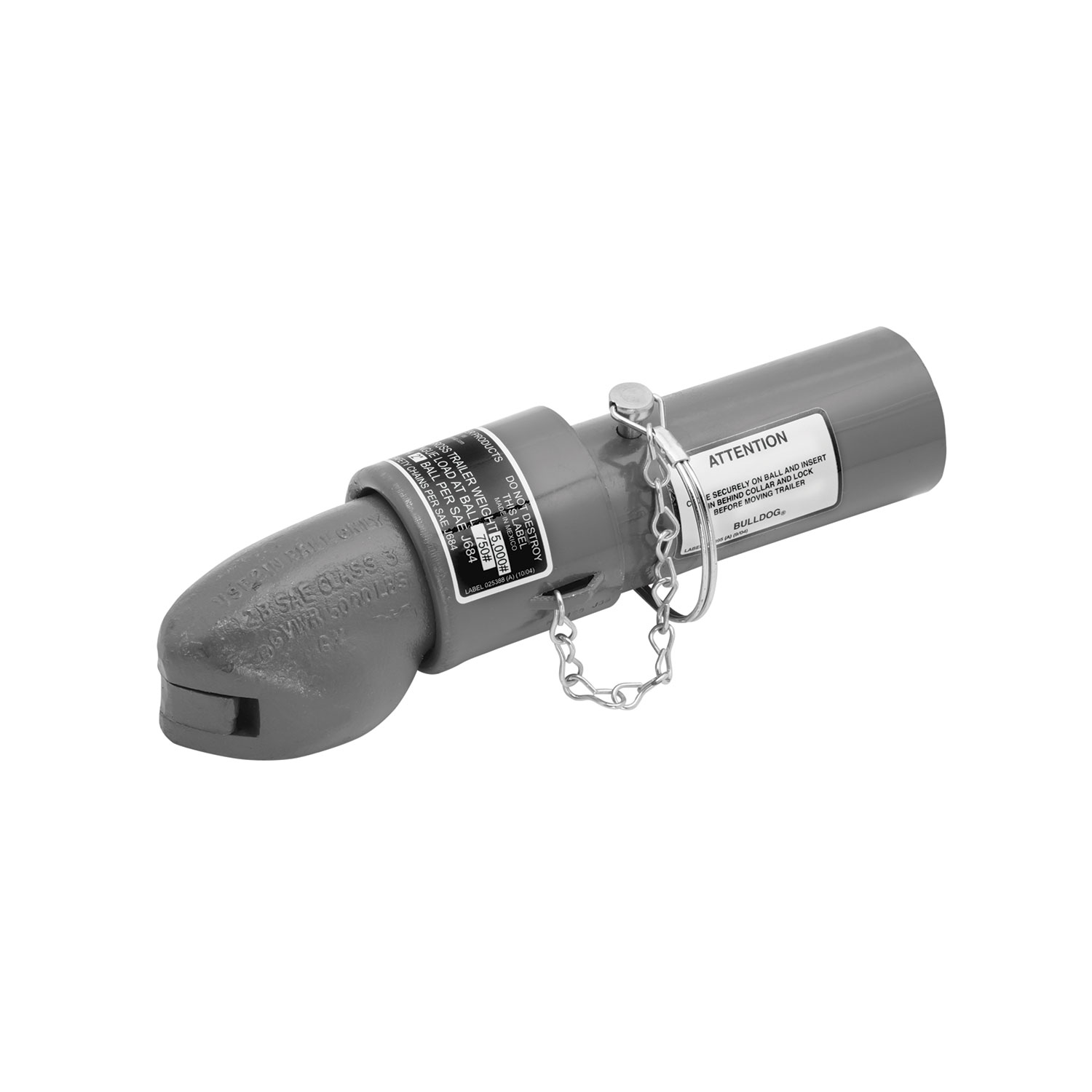 Bulldog 5,000 lbs Collar-Lok  Straight Coupler, 2 in. Diameter, 1-3/4 in. I.D. Round Channel BD028242 thumbnail 0
