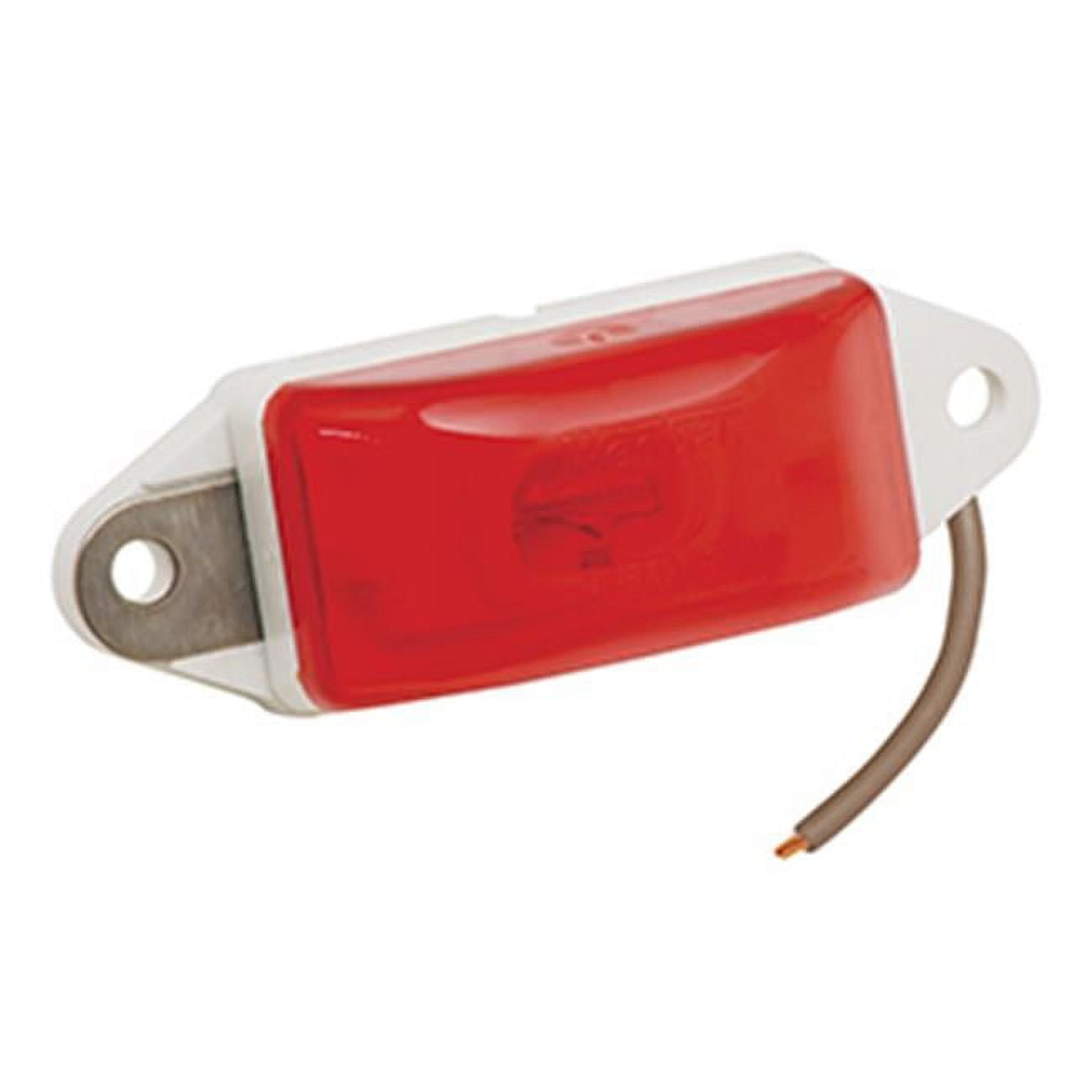 Wesbar Side Marker/Clearance Light Red w/White Ear-Mount Base, PC Rated thumbnail 0