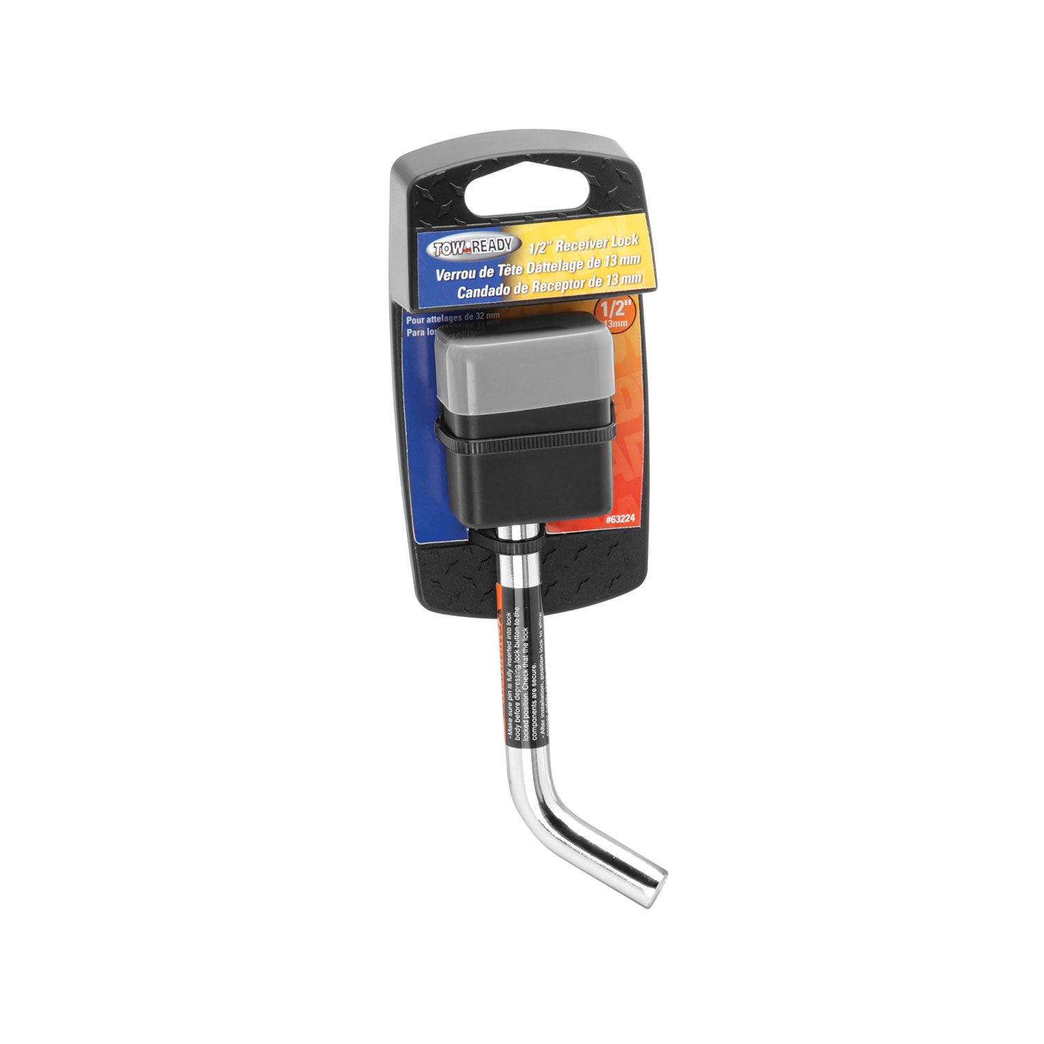 Draw-tite Trailer Hitch Lock, Fits 1-1/4 in. Receiver, 1/2 in. Pin Diameter, Bent Pin thumbnail 1