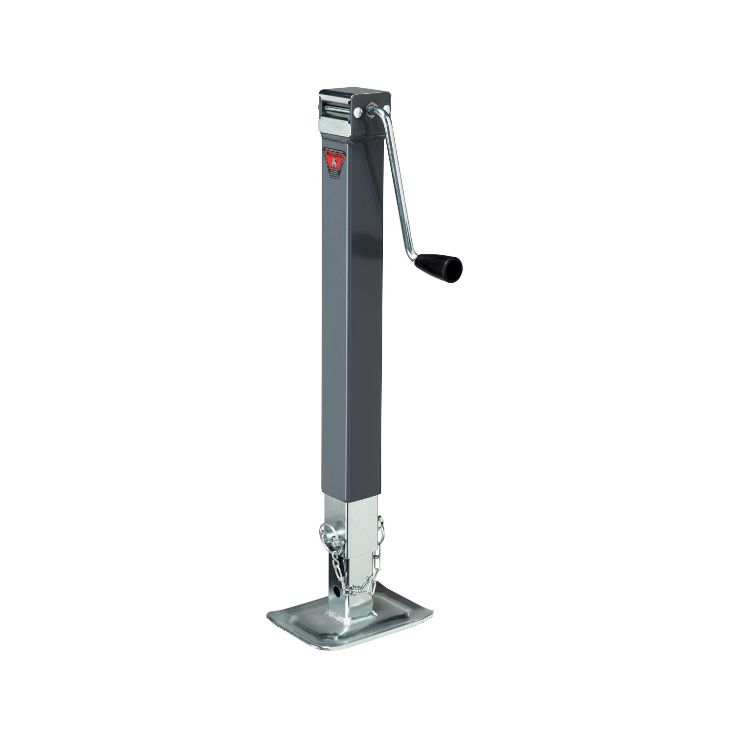 Bulldog Square Trailer Jack, No Mount, 8,000 lbs. Support Capacity, Side Wind, Weld-On, 15 in. Travel BD1907540176 thumbnail 0