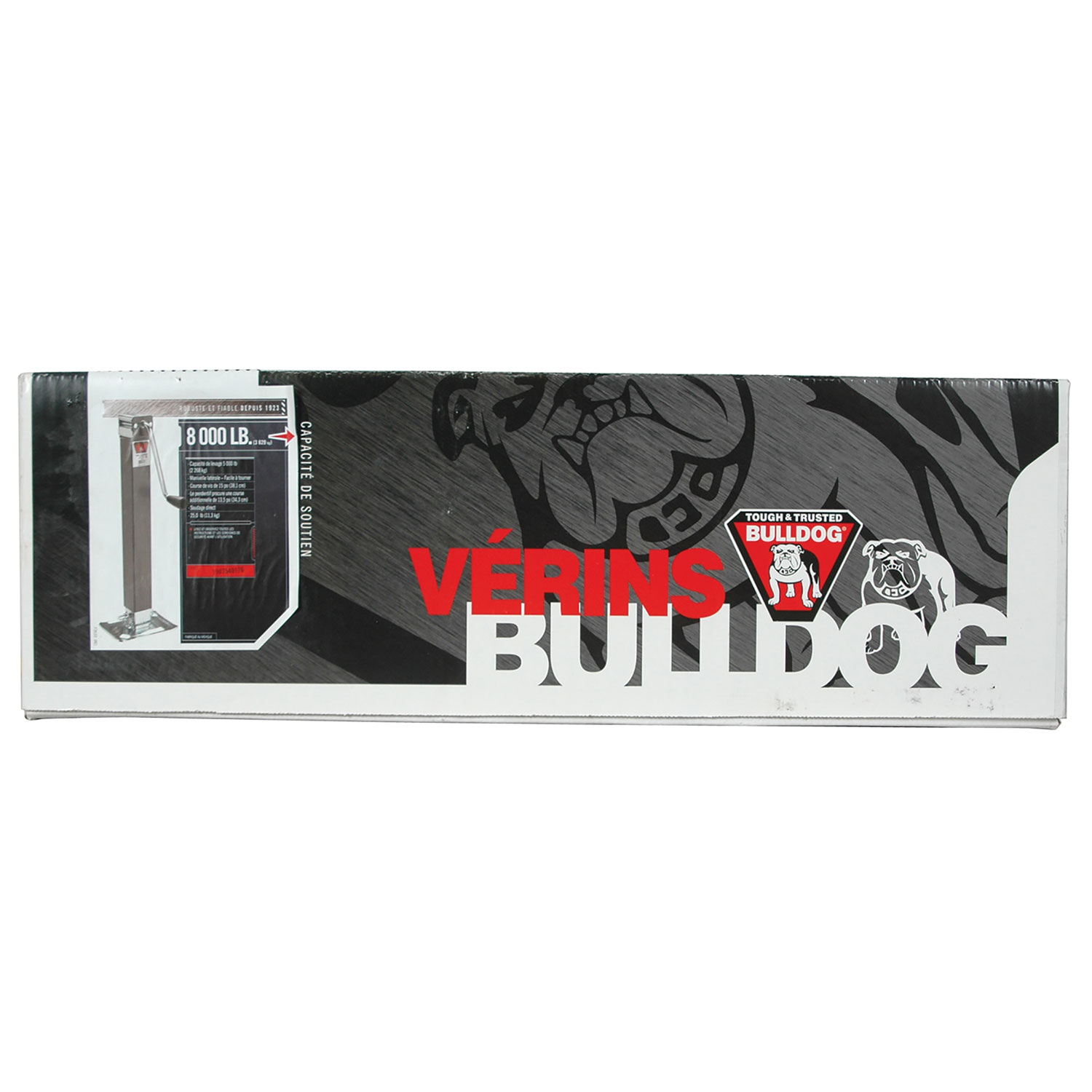 Bulldog Square Trailer Jack, No Mount, 8,000 lbs. Support Capacity, Side Wind, Weld-On, 15 in. Travel BD1907540176 thumbnail 1