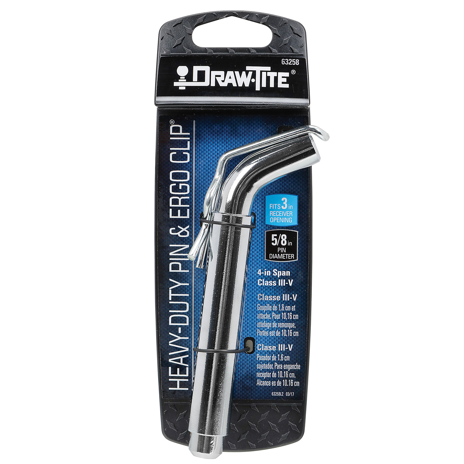 Draw-tite Trailer Hitch Pin & Clip, Fits 3 in. Receiver, 5/8 in. to 3/4 in. Pin Diameter thumbnail 3