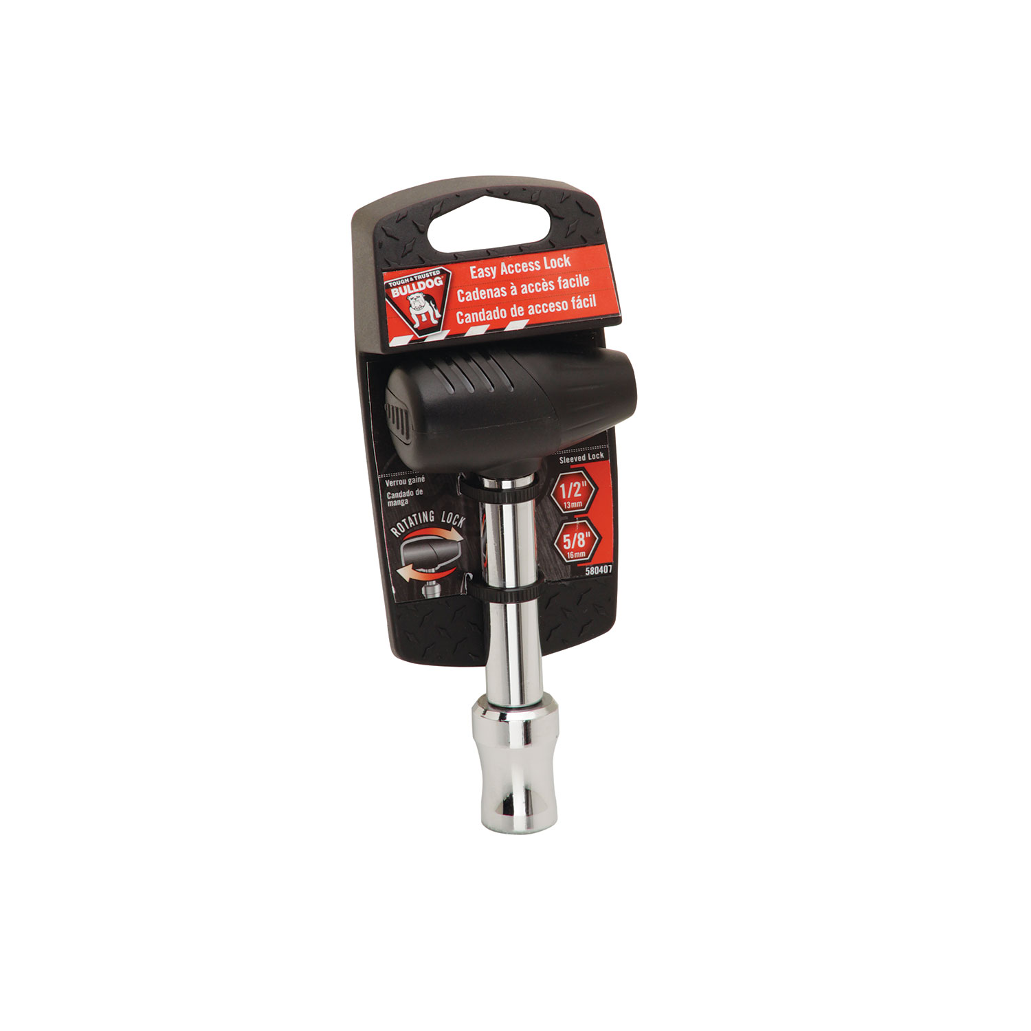 Bulldog Trailer Hitch Lock, Fits 1-1/4 in. & 2 in. Receivers, 1/2 in. & 5/8 in. Pin Diameter, Easy Access thumbnail 1
