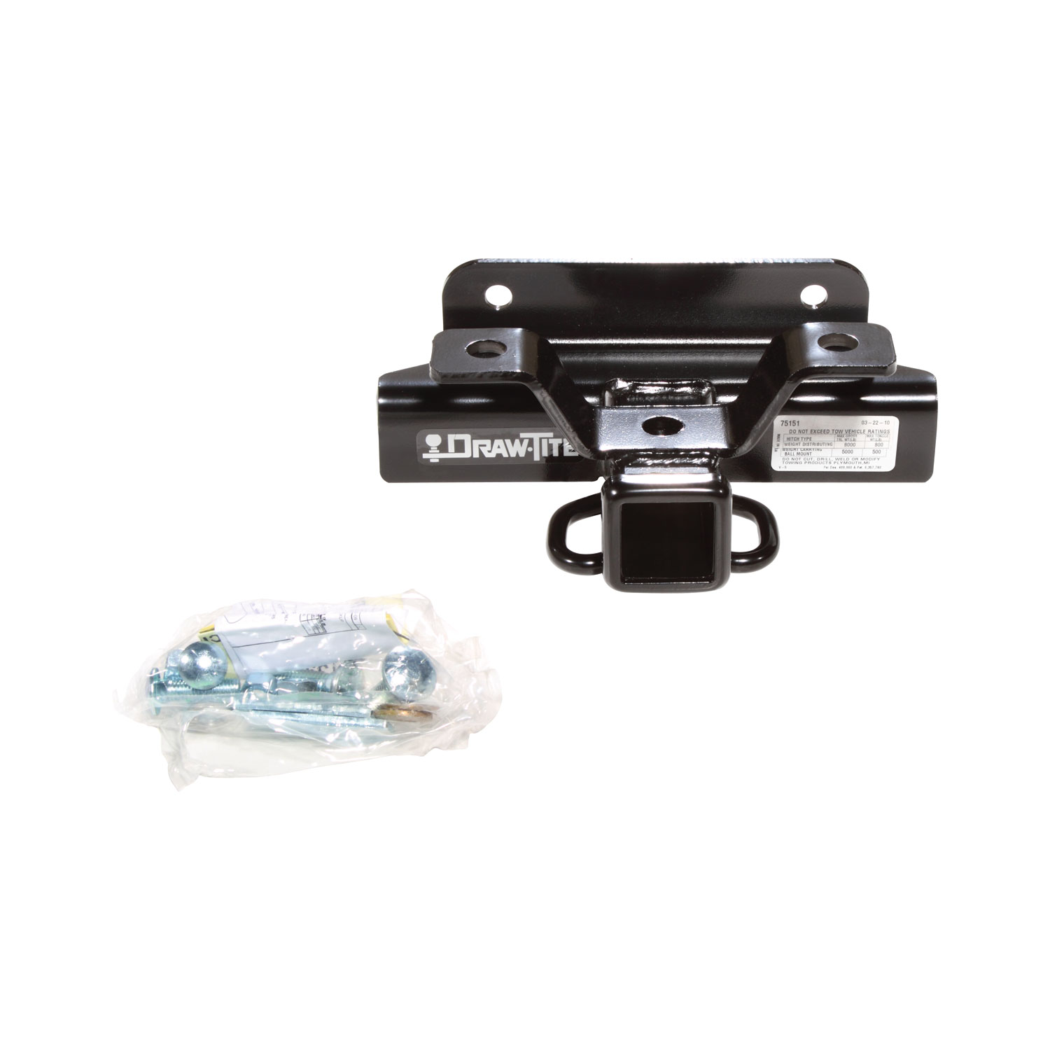 Draw-tite Class 3 Trailer Hitch, 2" Square Receiver, Black for Select Dodge Ram 1500, Dodge Ram 2500, Dodge Ram 3500 75151 thumbnail 6