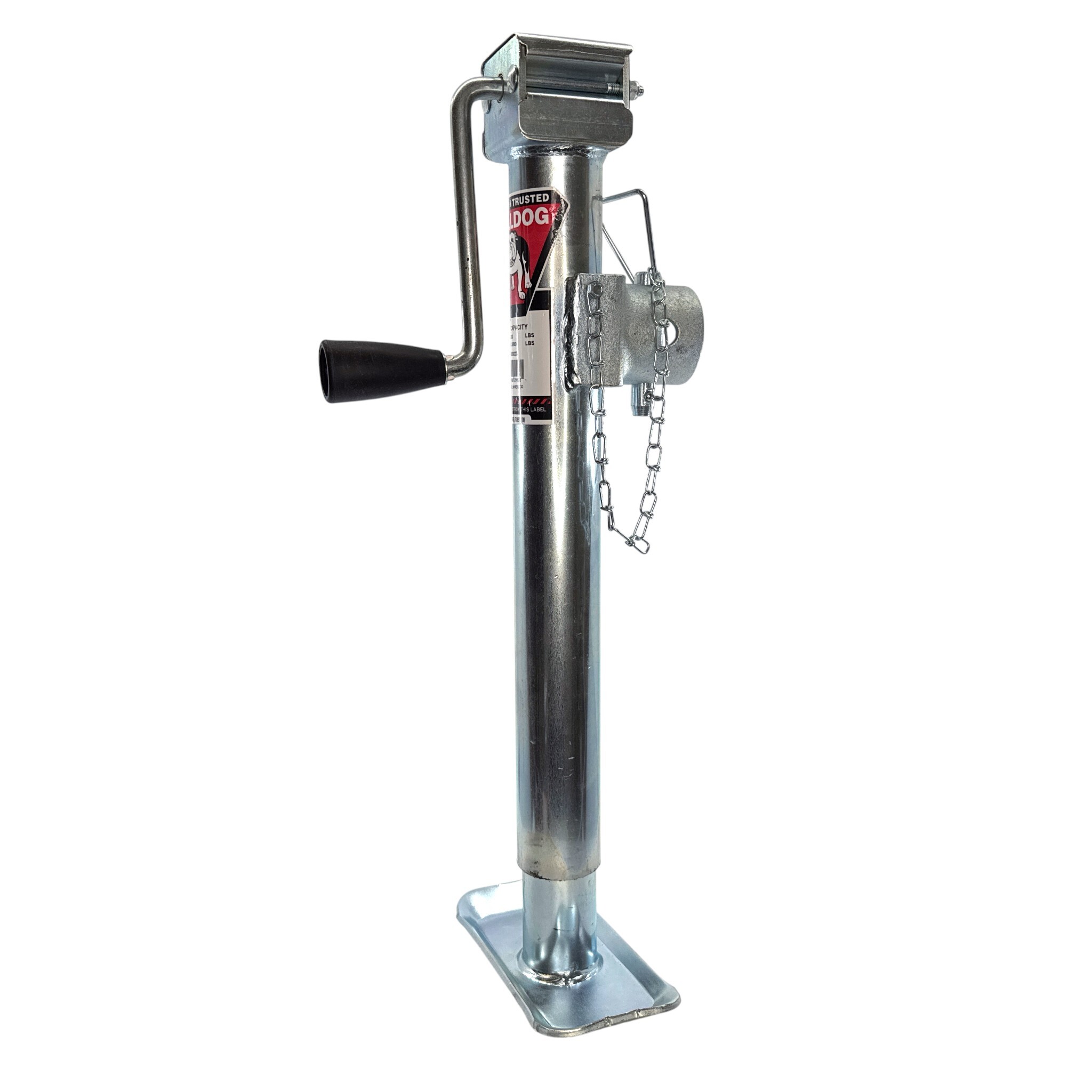 Bulldog Utility Trailer Jack, Side Mount, 5,000 lbs. Lift Capacity, Side Wind, Weld-On, 15 in. Travel thumbnail 1