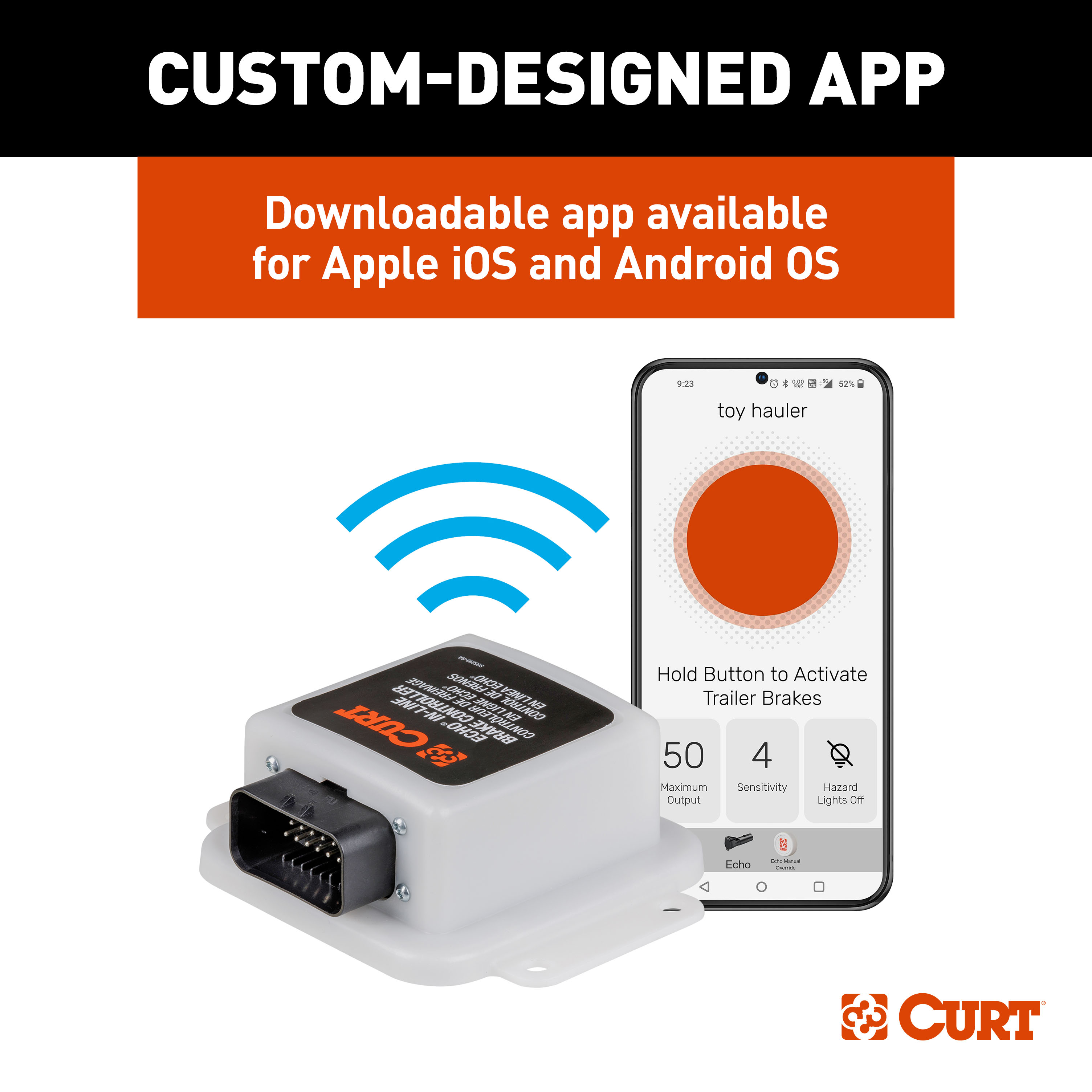 2011-2025 RAM 1500 CURT  Echo In-Line Bluetooth Trailer Brake Controller thumbnail 5