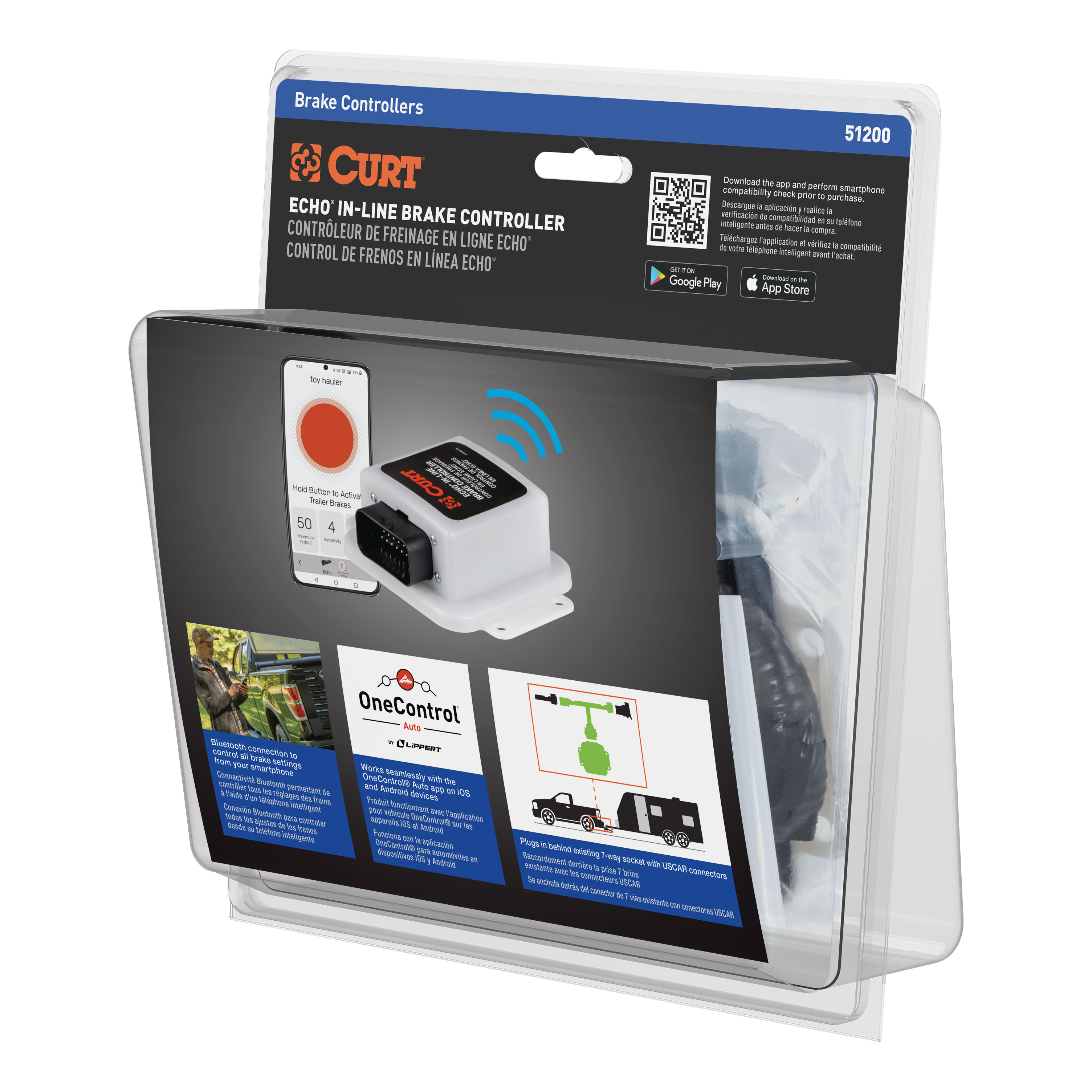 2000-2005 Ford Excursion CURT  Echo In-Line Bluetooth Trailer Brake Controller thumbnail 6